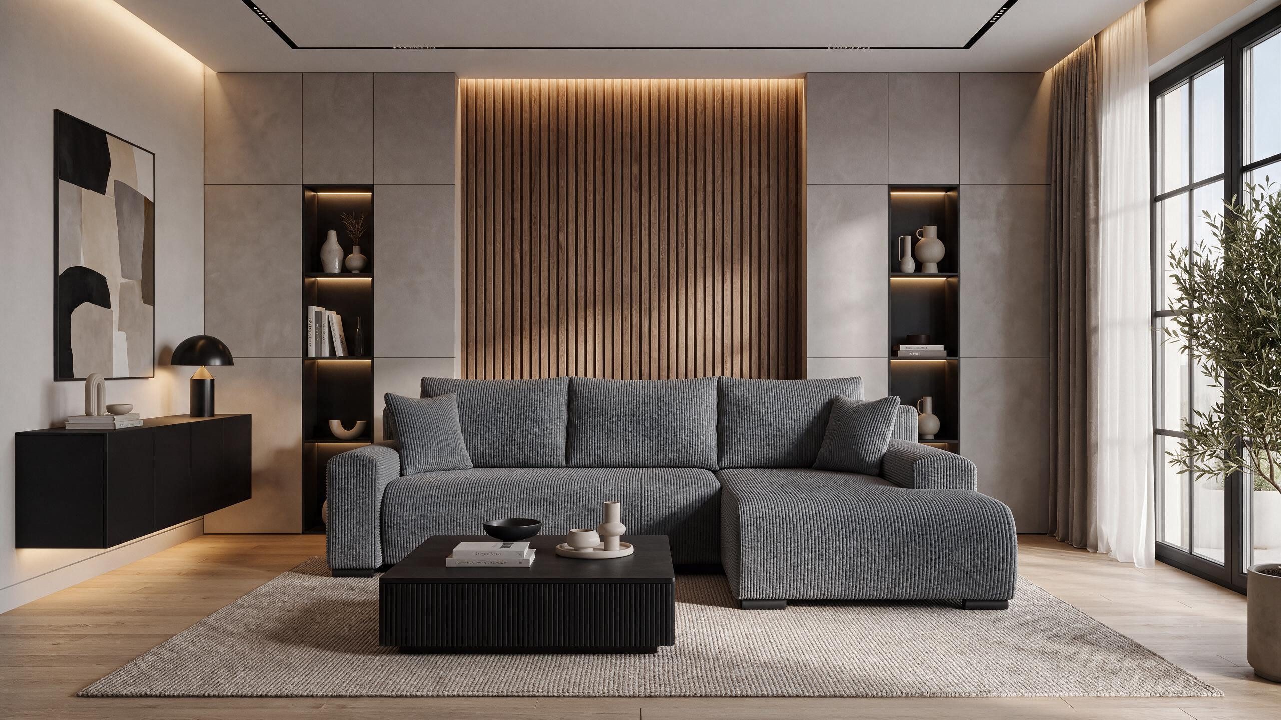 storez24 Ecksofa Soffe, mit Bettkasten und Schlaffunktion, Cordstoff, L-Form, bequem