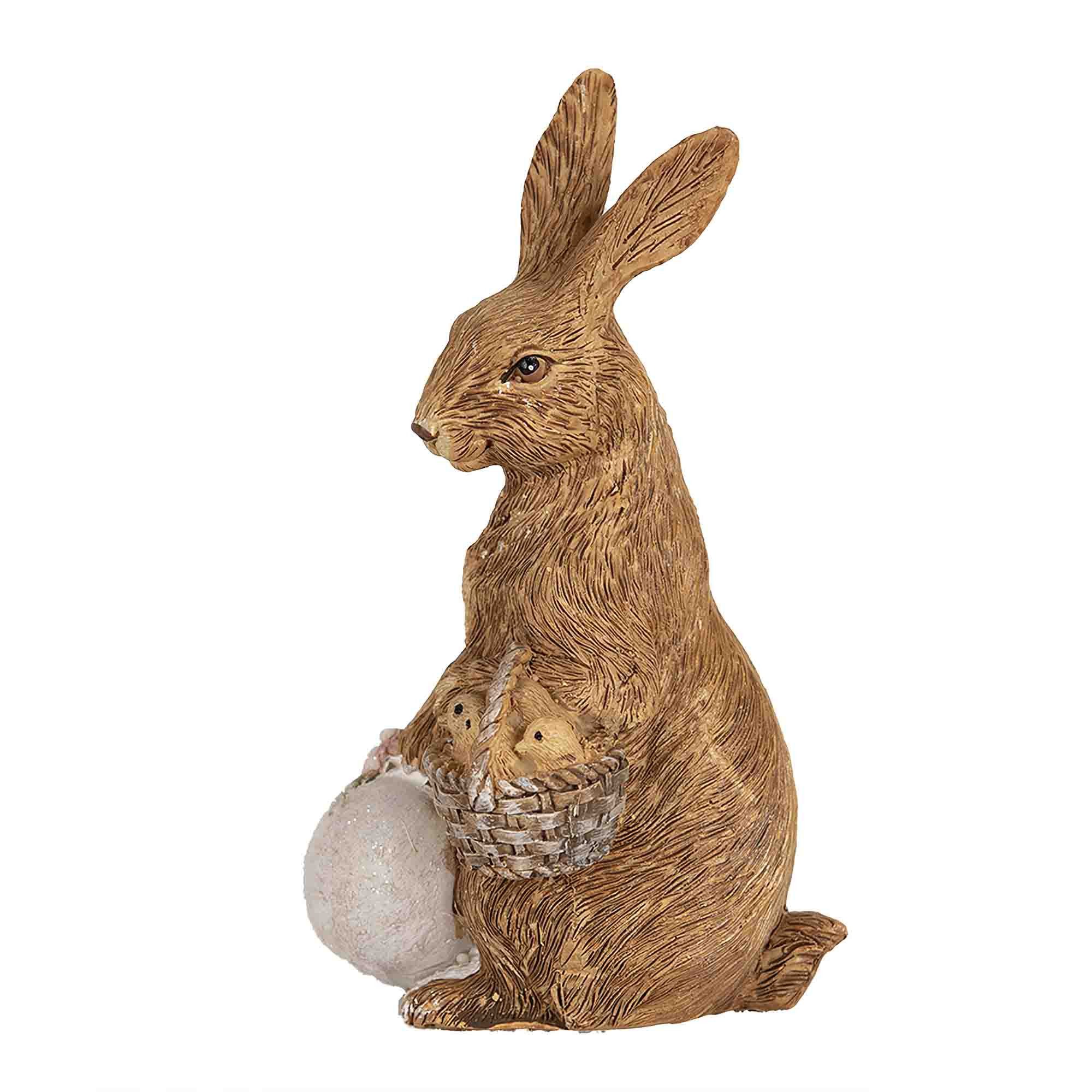 Clayre & Eef Osterhase Osterhase naturalistisch 9 x 7 x 14 cm, Osterfigur, Statue, Sammelfigur, Hasenfigur