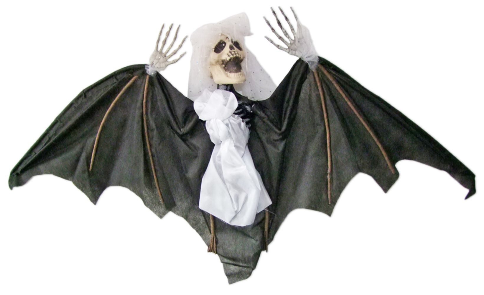 Das Kostümland Dekoobjekt Fledermaus Braut 110 x 48 cm - Party Dekoration