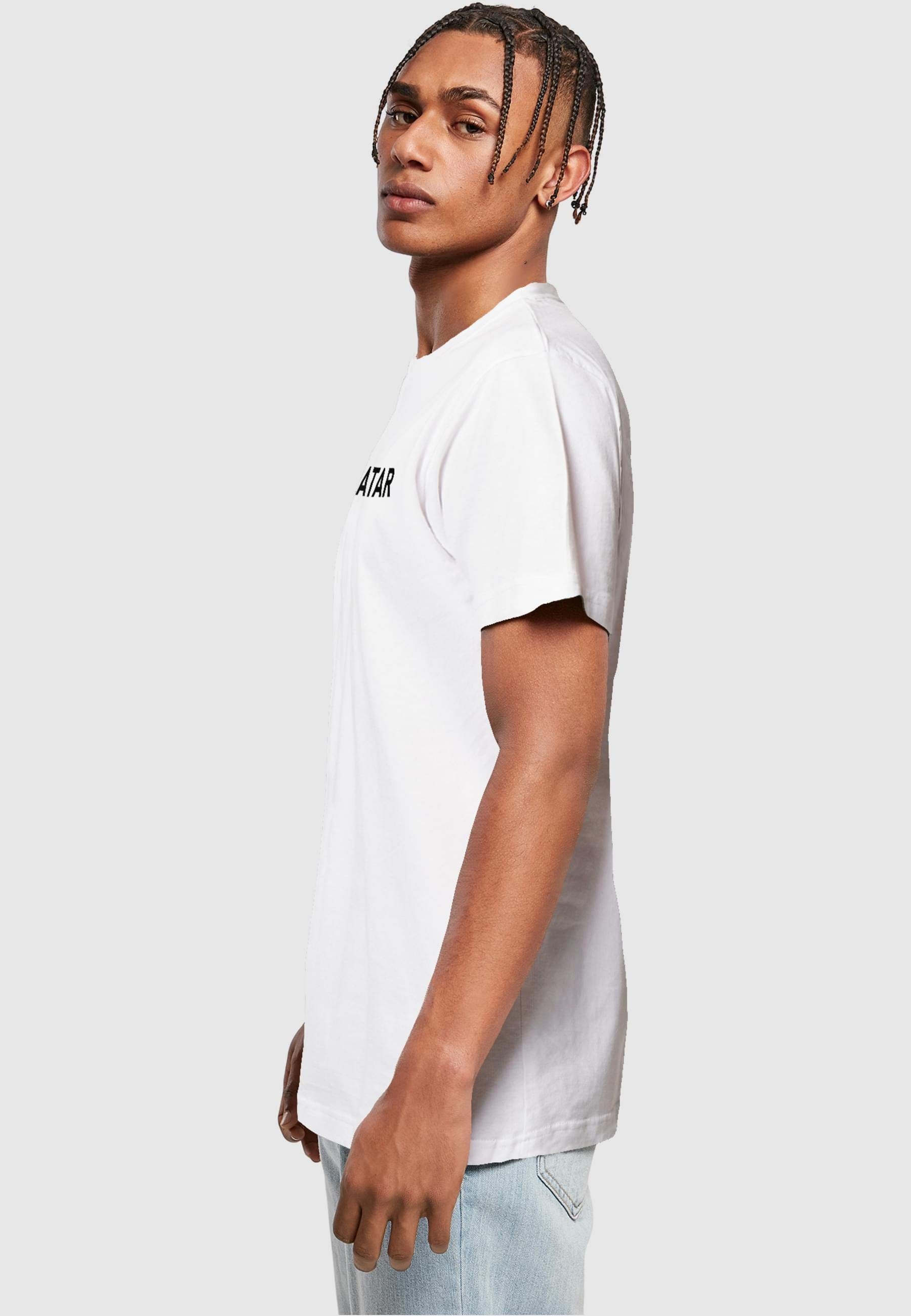 Herren Qatar white (1-tlg) Merchcode F K T-Shirt Neck (no T-Shirt heart) Round