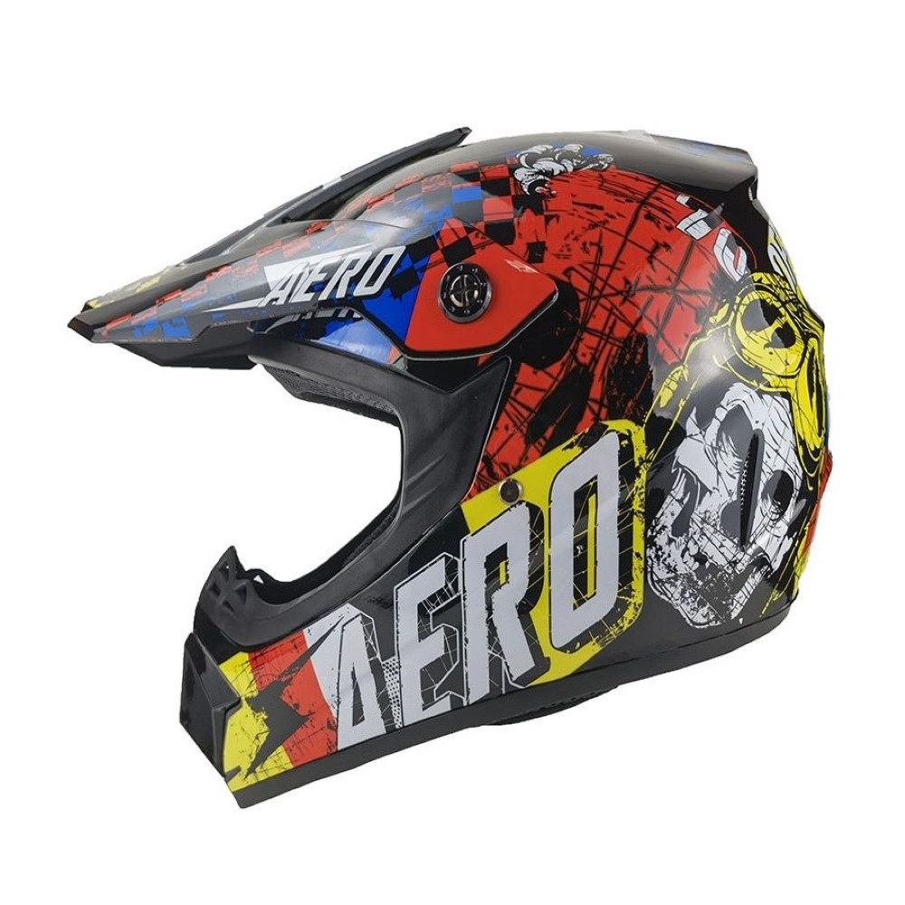 FunSport-Factory Motocrosshelm Skeleton Kinder Crosshelm Motocross Helm Kinder Motorradhelm Offroad