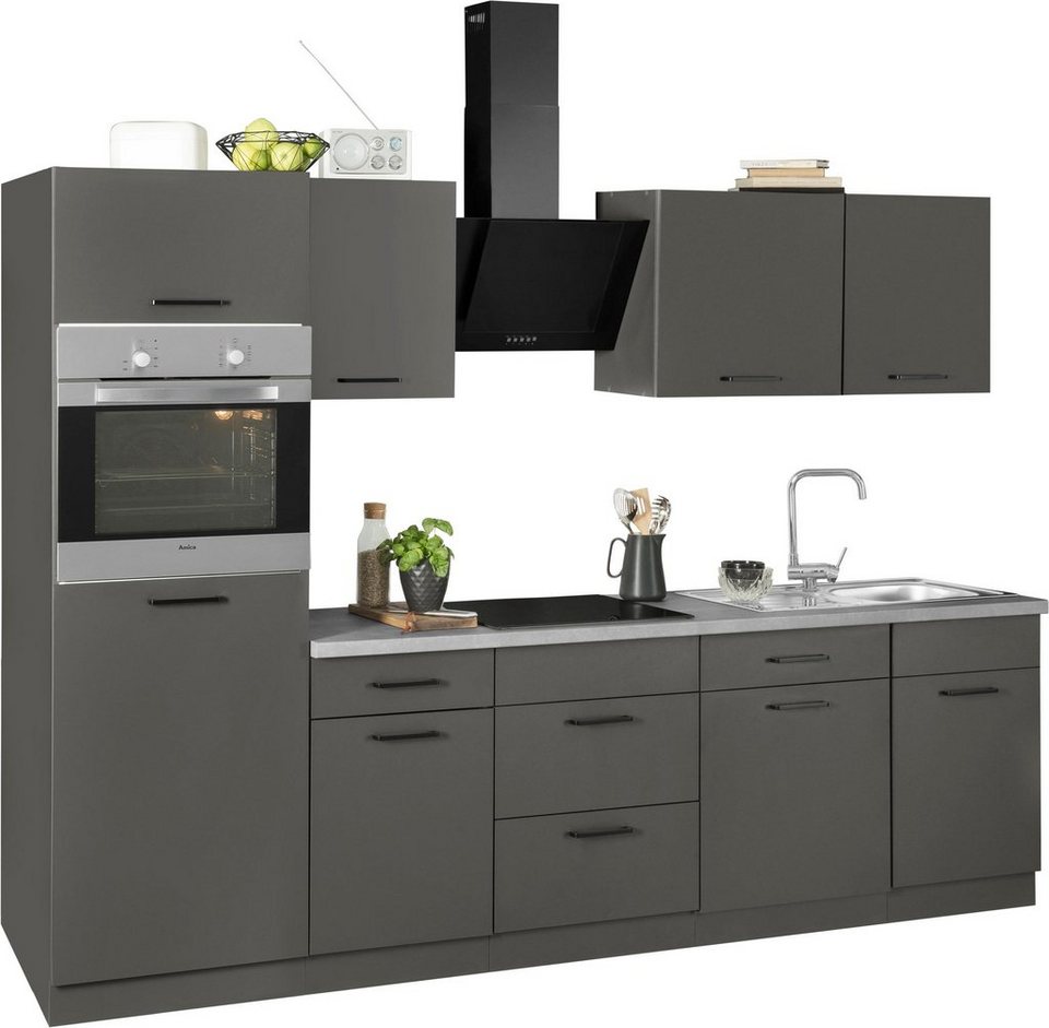 wiho Küchen Küchenzeile Esbo, ohne E-Geräte, Breite 280 cm, Made in Germany