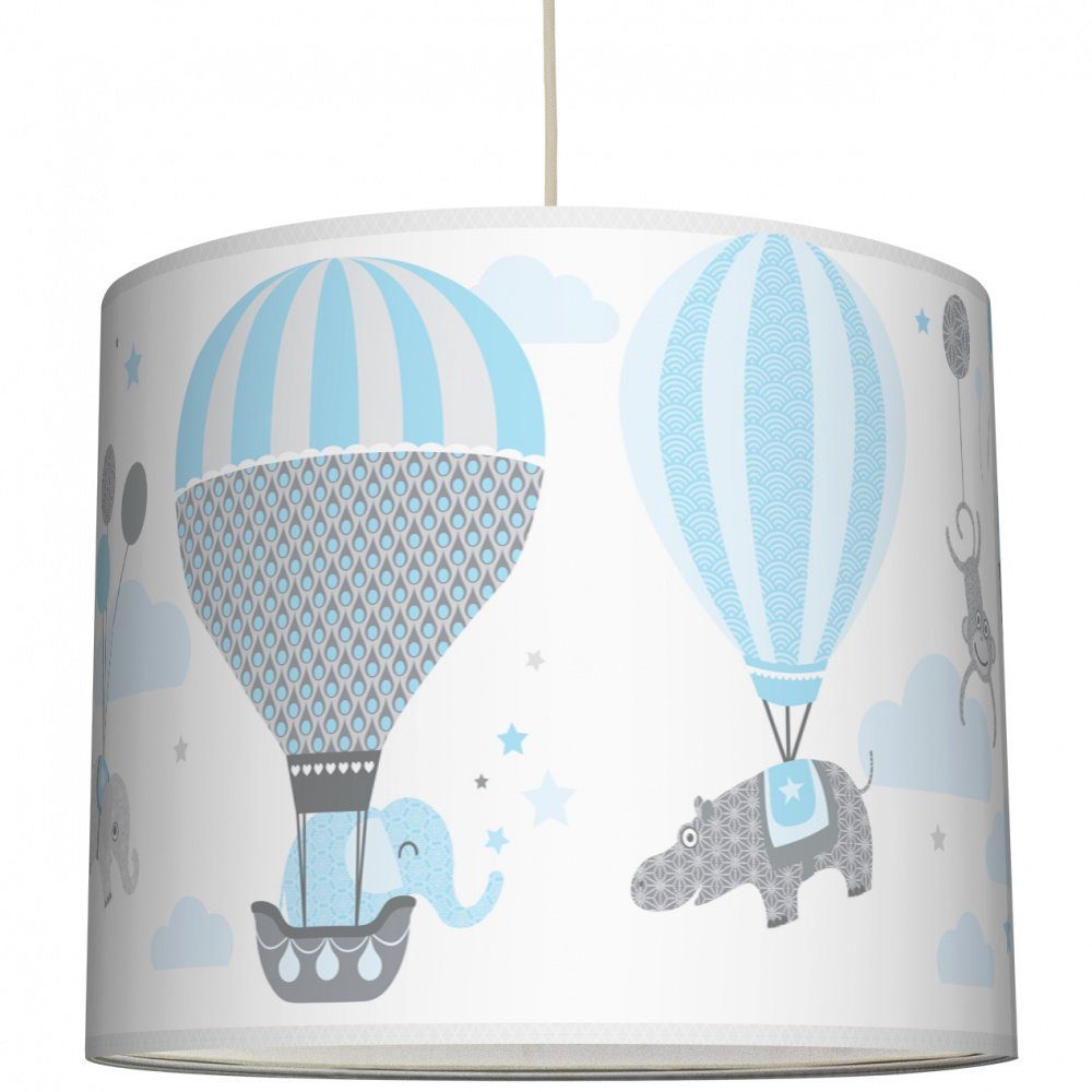 anna wand Lampenschirm Hot Air Balloons - hellblau/grau - Ø 40 cm, Höhe 34 cm - Lampe Kinderzimmer