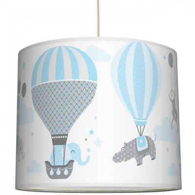 anna wand Lampenschirm Hot Air Balloons - hellblau/grau - Ø 40 cm, Höhe 34 cm - Lampe Kinderzimmer