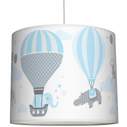 anna wand Lampenschirm »Hot Air Balloons - hellblau/grau - Ø 40 cm, Höhe 34 cm - Lampe Kinderzimmer«