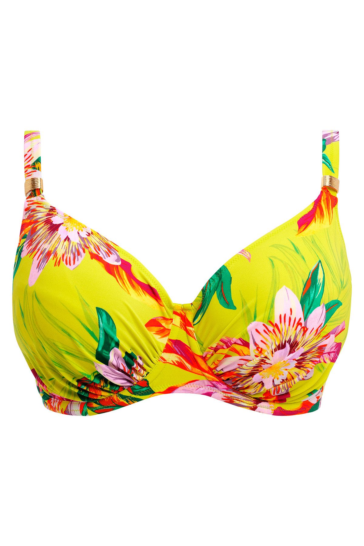 Effen driehoekige bikinitop - Zwart - Maat 40-64