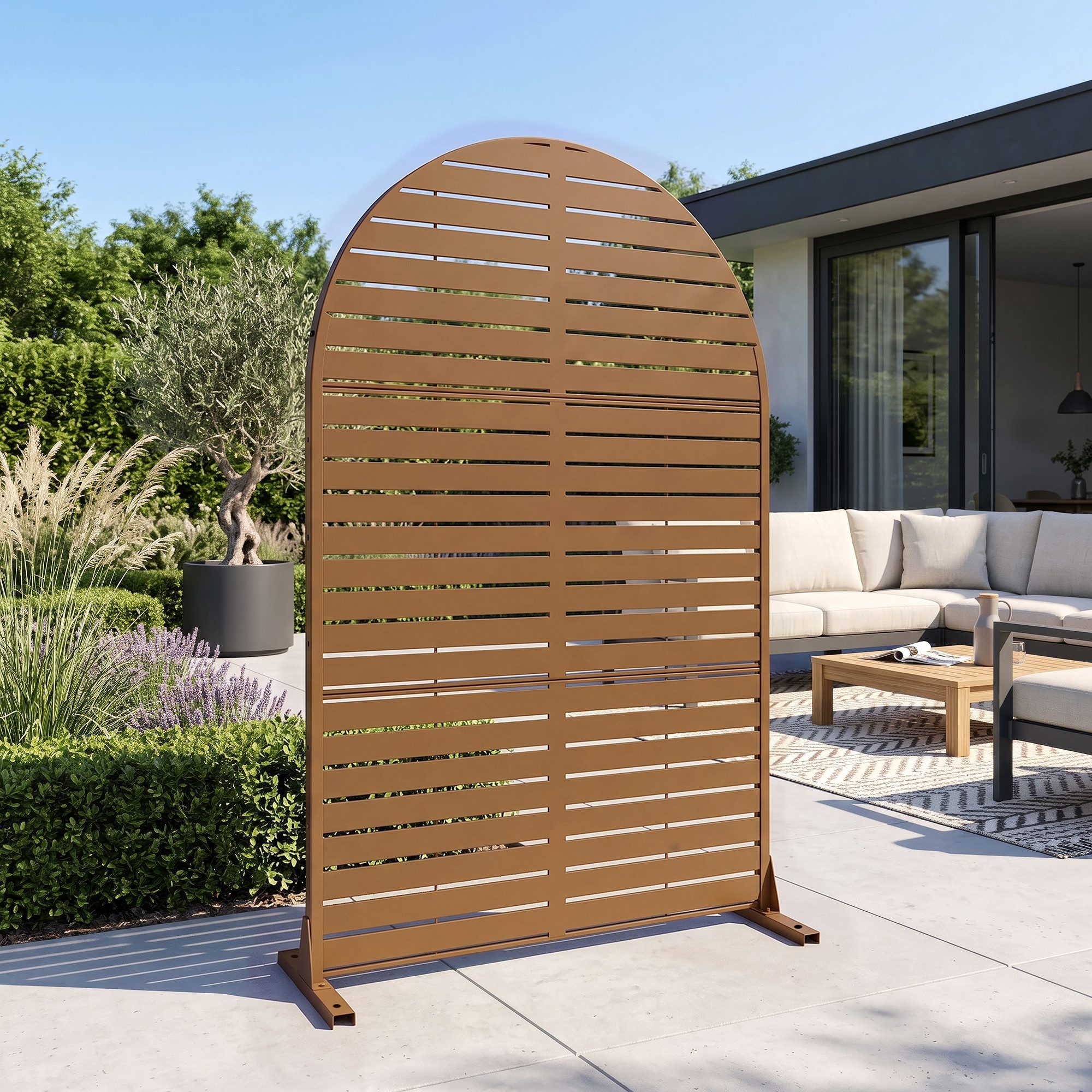 casa.pro Stellwand, »Nodepp« Rundbogenform 180 x 120 cm indoor outdoor Stahl Braun