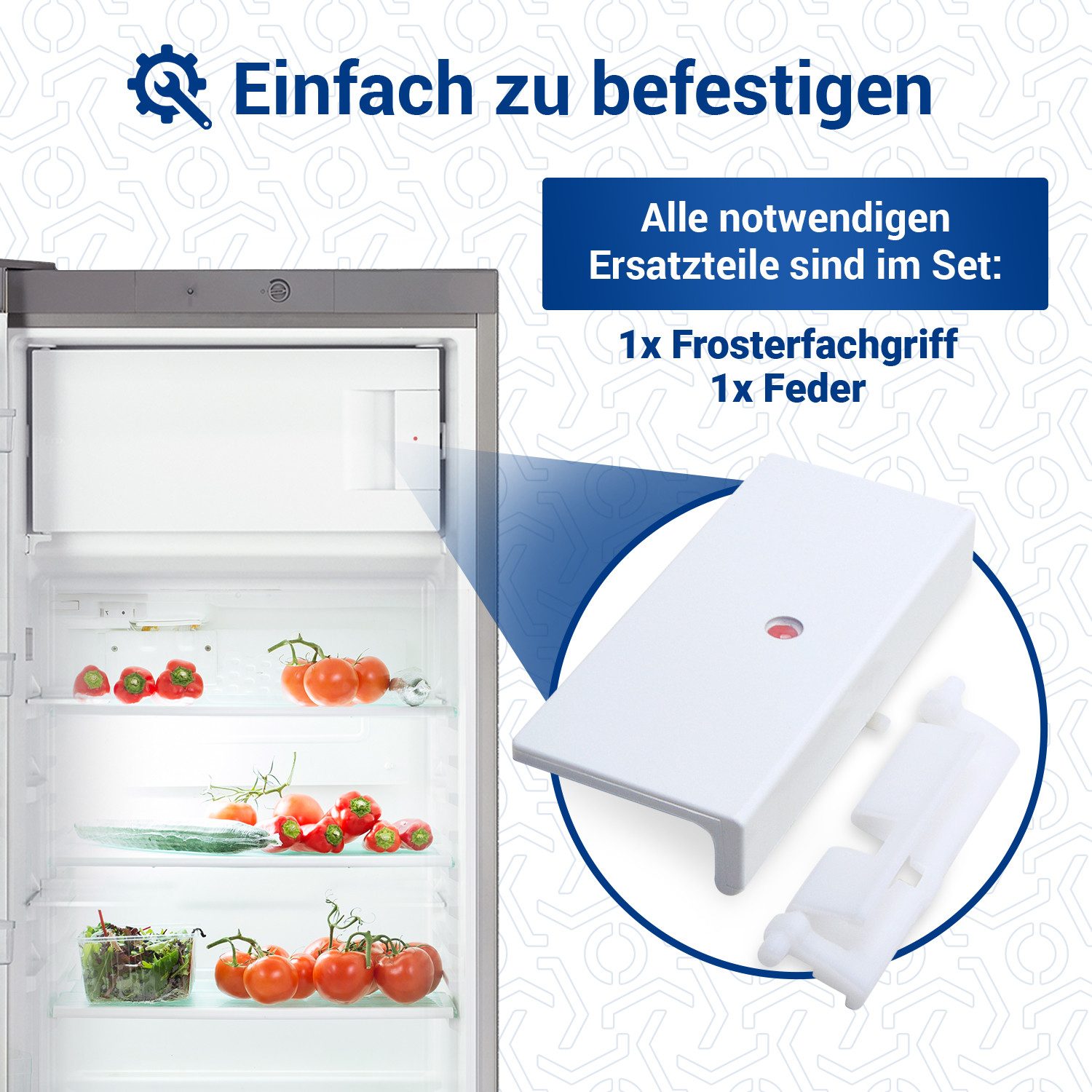 BOSCH Türgriff Handgriff 00059129 Frosterfachgriff Türgrifffeder, für Gefrierfach Kühlschrank – Bild 5 von 5