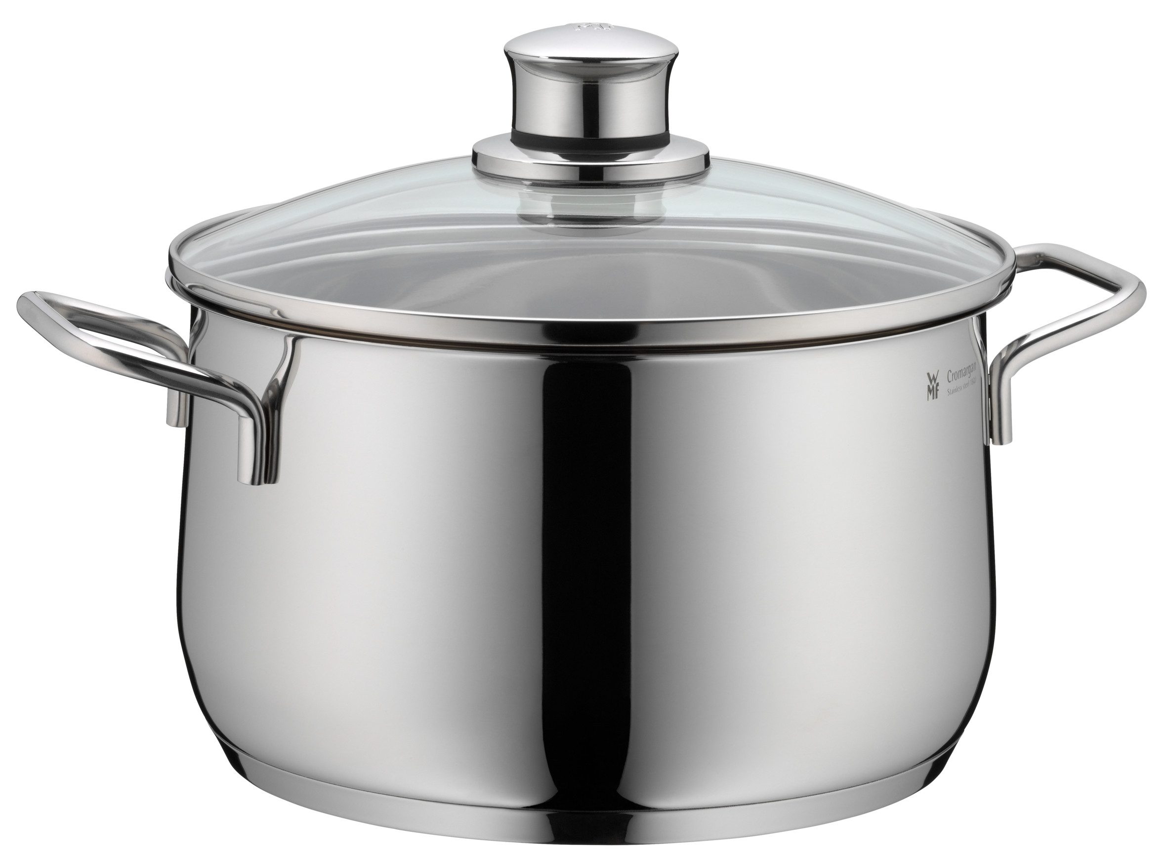 WMF Topf-Set Diadem Plus Topf-Set, 4-teilig, (mit Glasdeckel, breiter Schüttrand), TransTherm®Allherdboden für alle Herdarten
