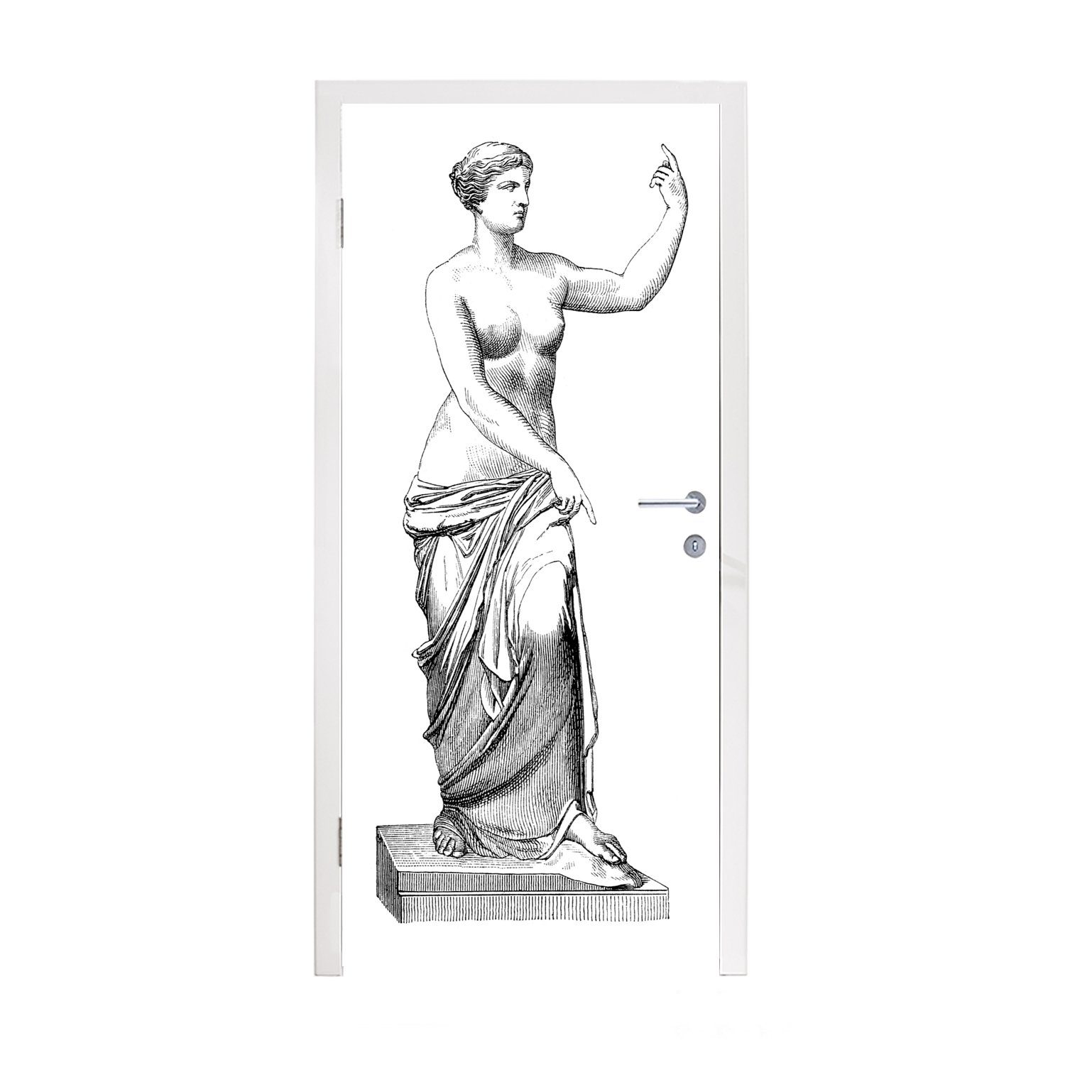 MuchoWow Türtapete Eine Illustration der griechischen Göttin Aphrodite, Matt, bedruckt, (1 St), Fototapete für Tür, Türaufkleber, 75x205 cm