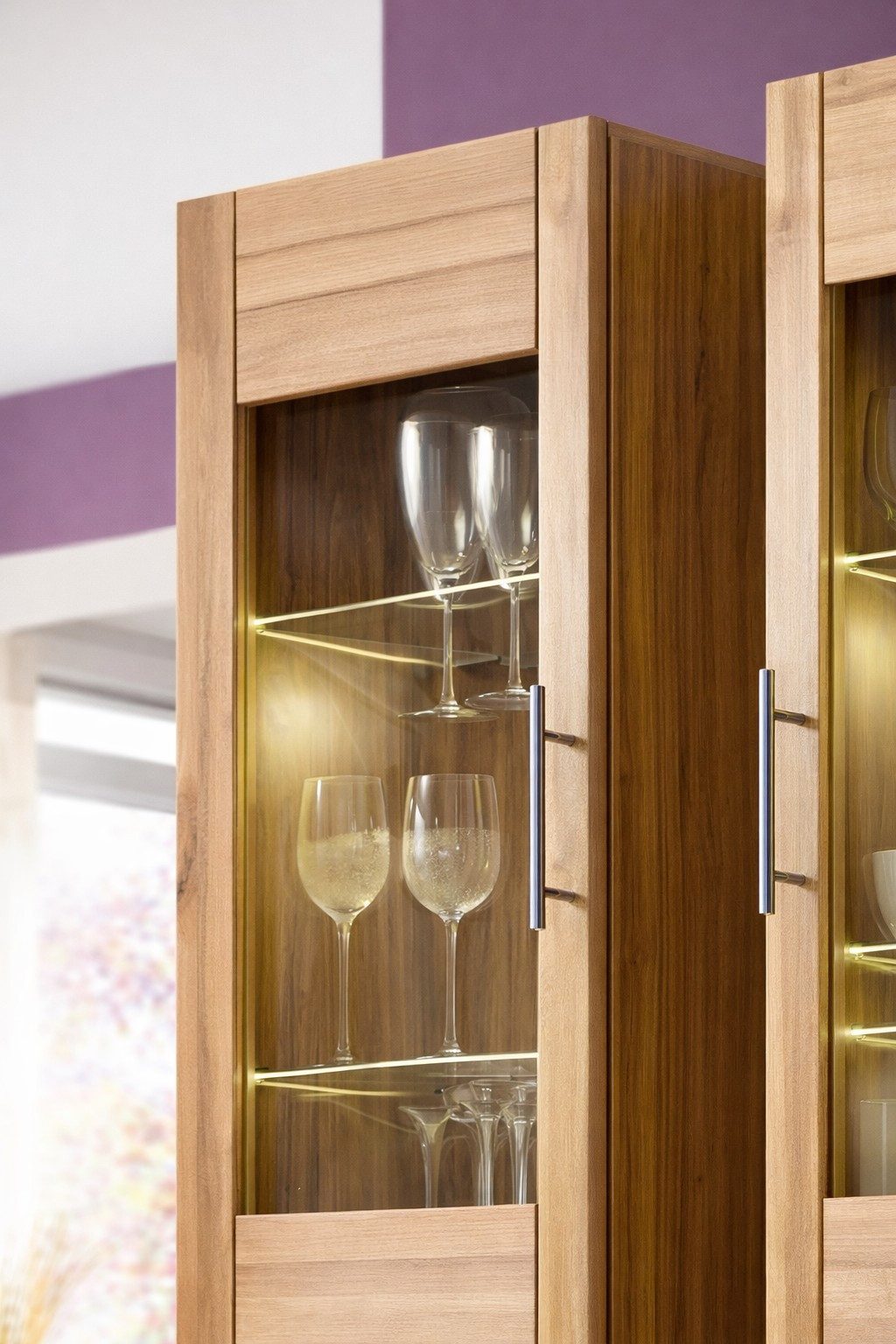 bv-vertrieb Hängevitrine Hängevitrine 42x31x115 Vitrinenschrank Kernbuche teilmassiv #4272