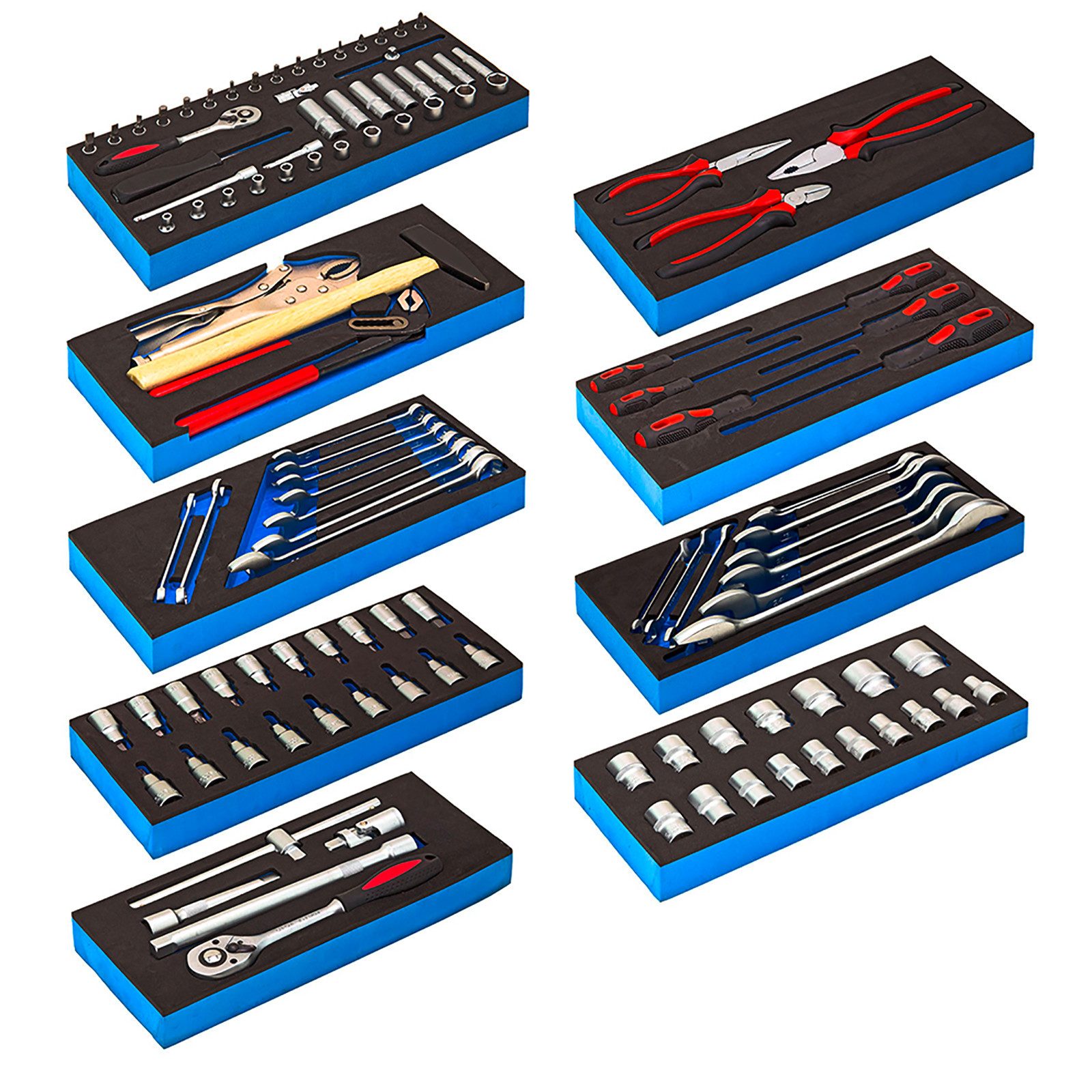 ADB Werkstattwagen Basic Werkzeugwagen mit 5-9 Schubladen, 6 Schubladen inkl. 115 tlg. Werkzeugsatz, max. Traglast:350 kg, 115-tlg. Werkzeugset