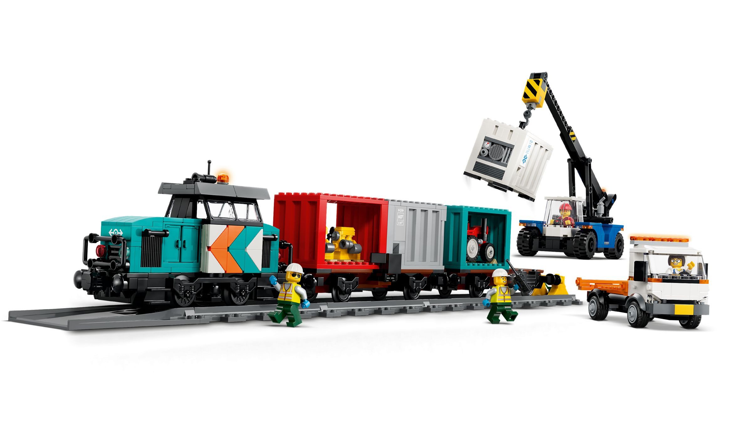 LEGO® City 60509 Hafengüterzug mit Kran und LKW Konstruktionsspielsteine, (Set, 803 Teile)