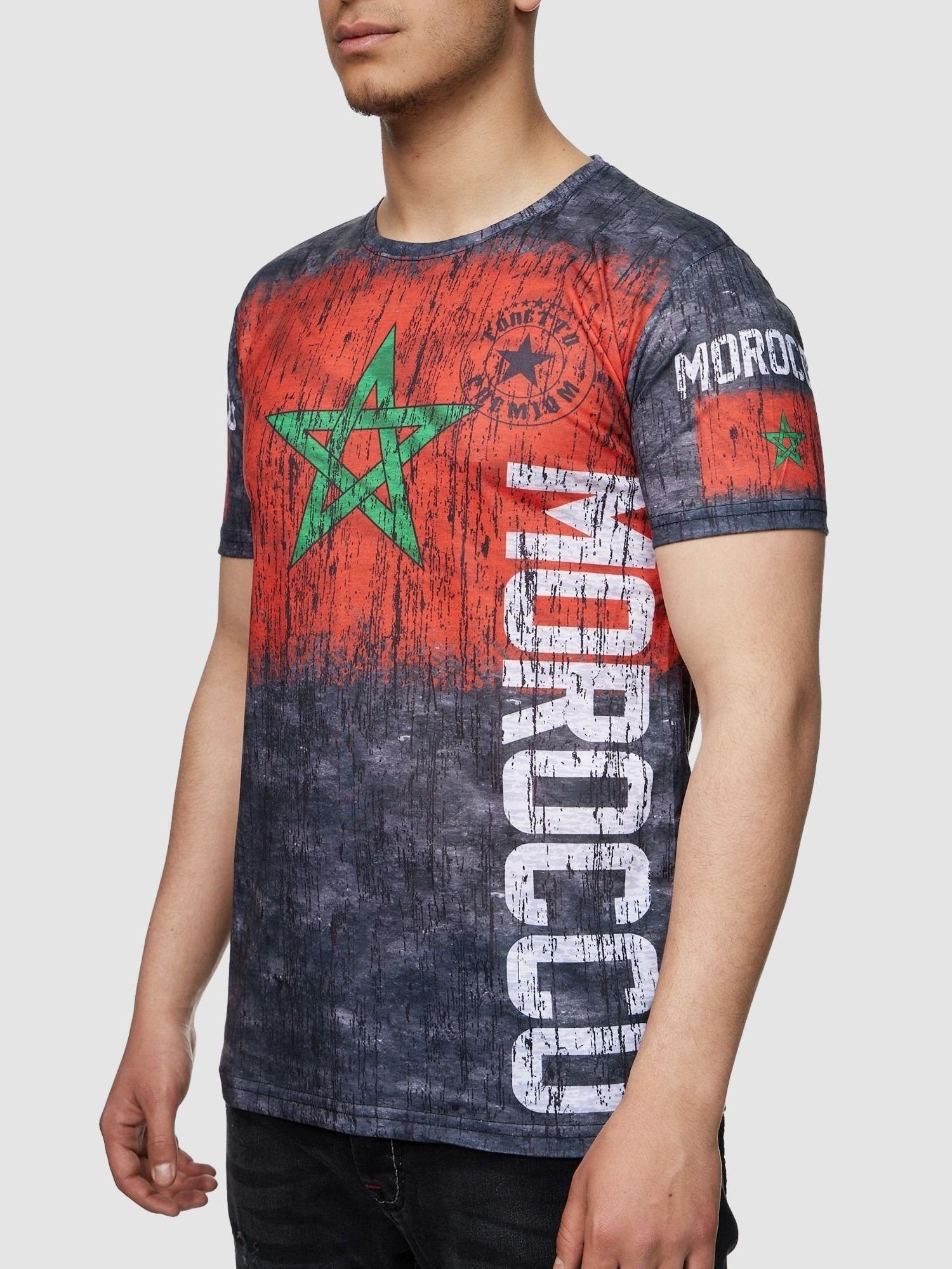 John Kayna T-Shirt John Kayna T Shirt Herren Tshirt Tee T-Shirt für Männer Polo Poloshirt (Shirt Polo Kurzarmshirt Tee, 1-tlg) Fitness Freizeit Casual Morocco 1000