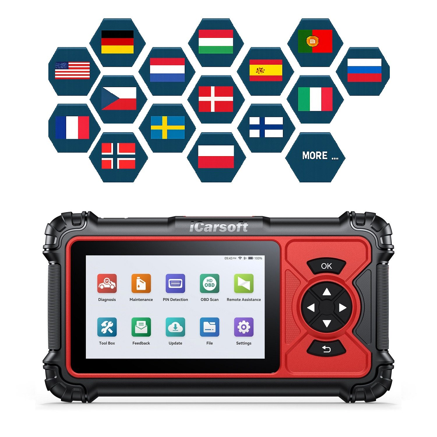 iCarsoft OBD2-Diagnosegerät HD V4.0 Auslesegerät für LKW Transporter Nutzfahrzeuge Busse