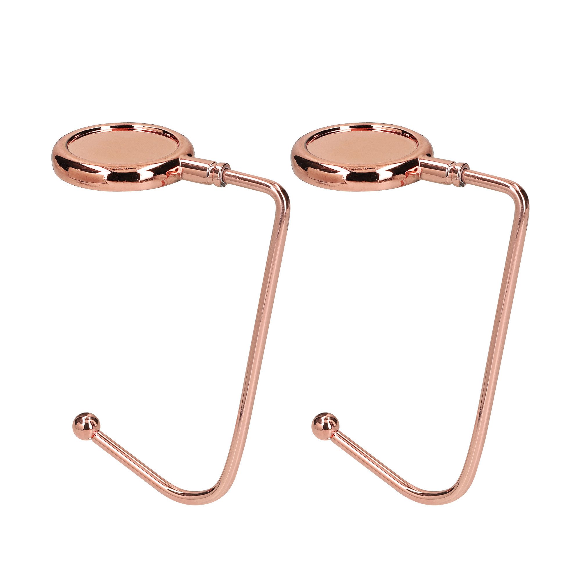 kwmobile Taschen-Halterung 2x Tisch Handtaschenhalter Haken Antirutsch Taschenhaken Halterung, (2-tlg., Handtaschen Taschenaufhänger Halter in Rosegold)