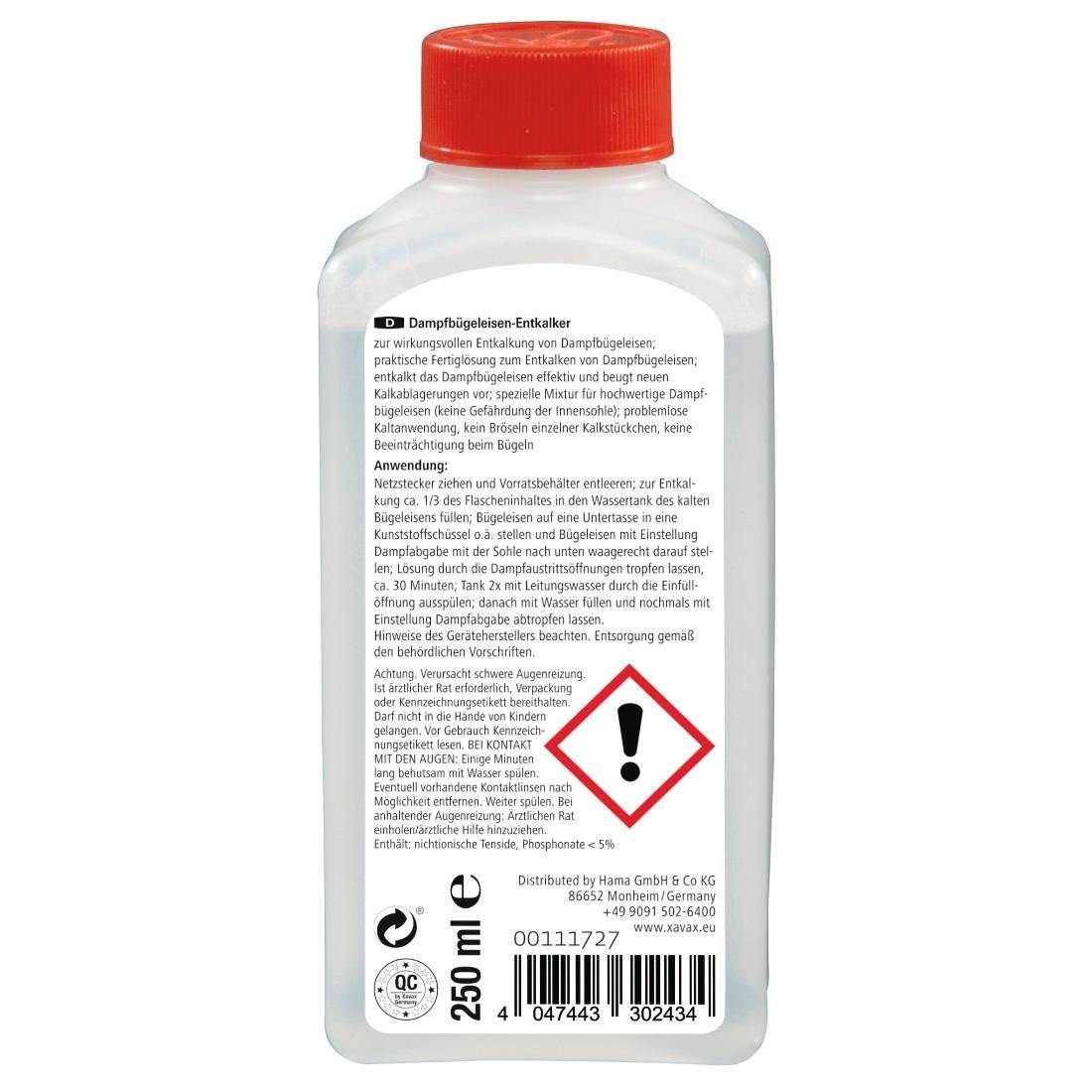 Xavax Entkalker für Dampfbügeleisen 3 ausreichend für Bügeleisenentkalker (250 Anwendungen) Entkalker ml