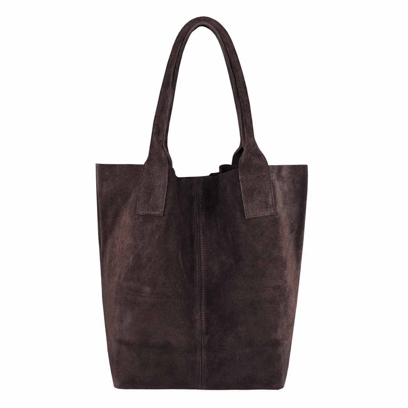 ITALYSHOP24 Schultertasche Made in Italy Damen Leder Shopper Schultertasche günstig online kaufen