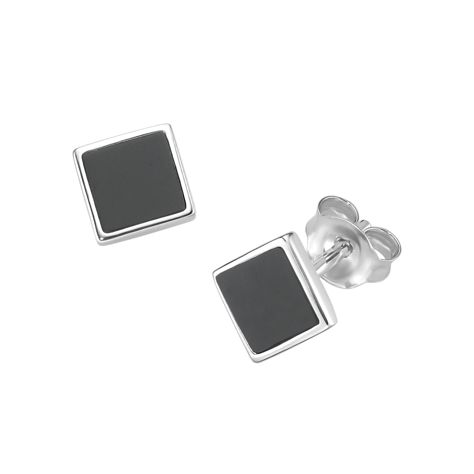 GIORGIO MARTELLO MILANO Paar Ohrstecker schwarzer Achat, Tigerauge oder Lapis Silber 925