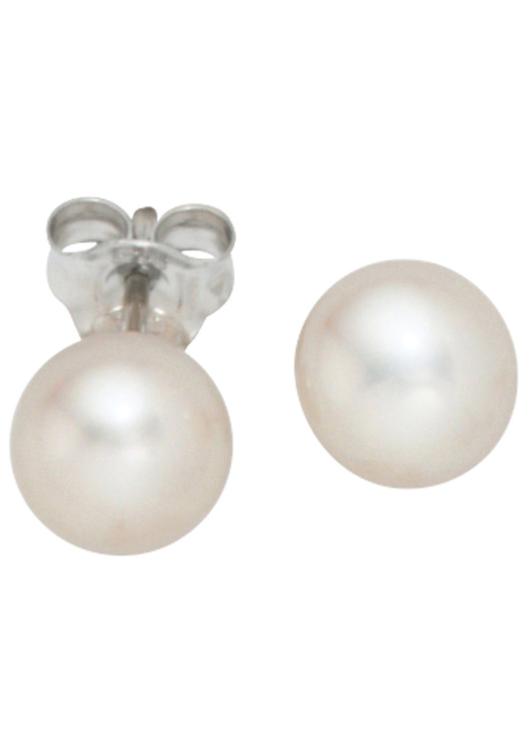 JOBO Perlenohrringe Ohrstecker mit Perlen 7 mm, 925 Silber mit Süßwasser-Zuchtperlen