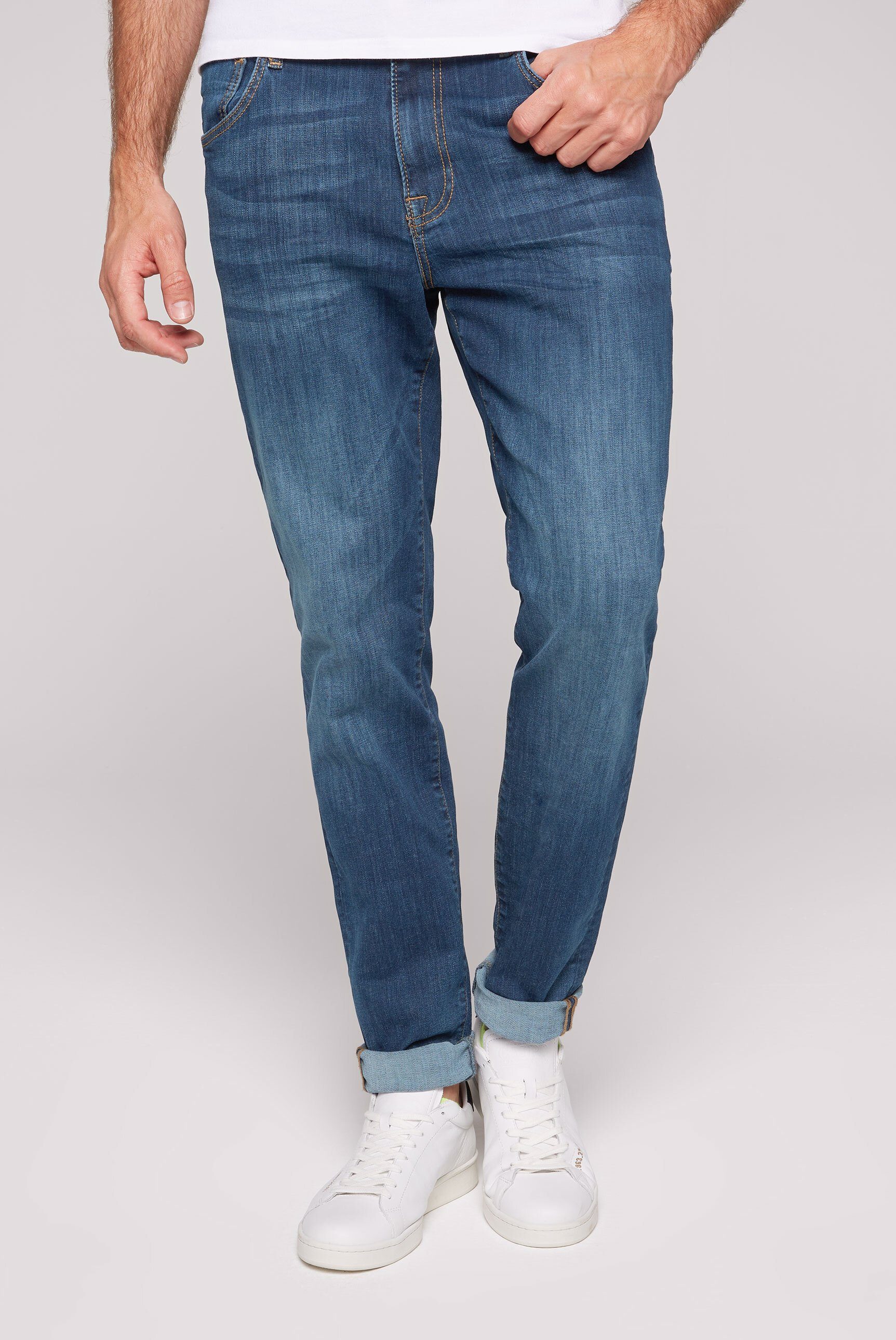 CAMP DAVID Regular-fit-Jeans mit hoher Leibhöhe, Gerades schmales Bein