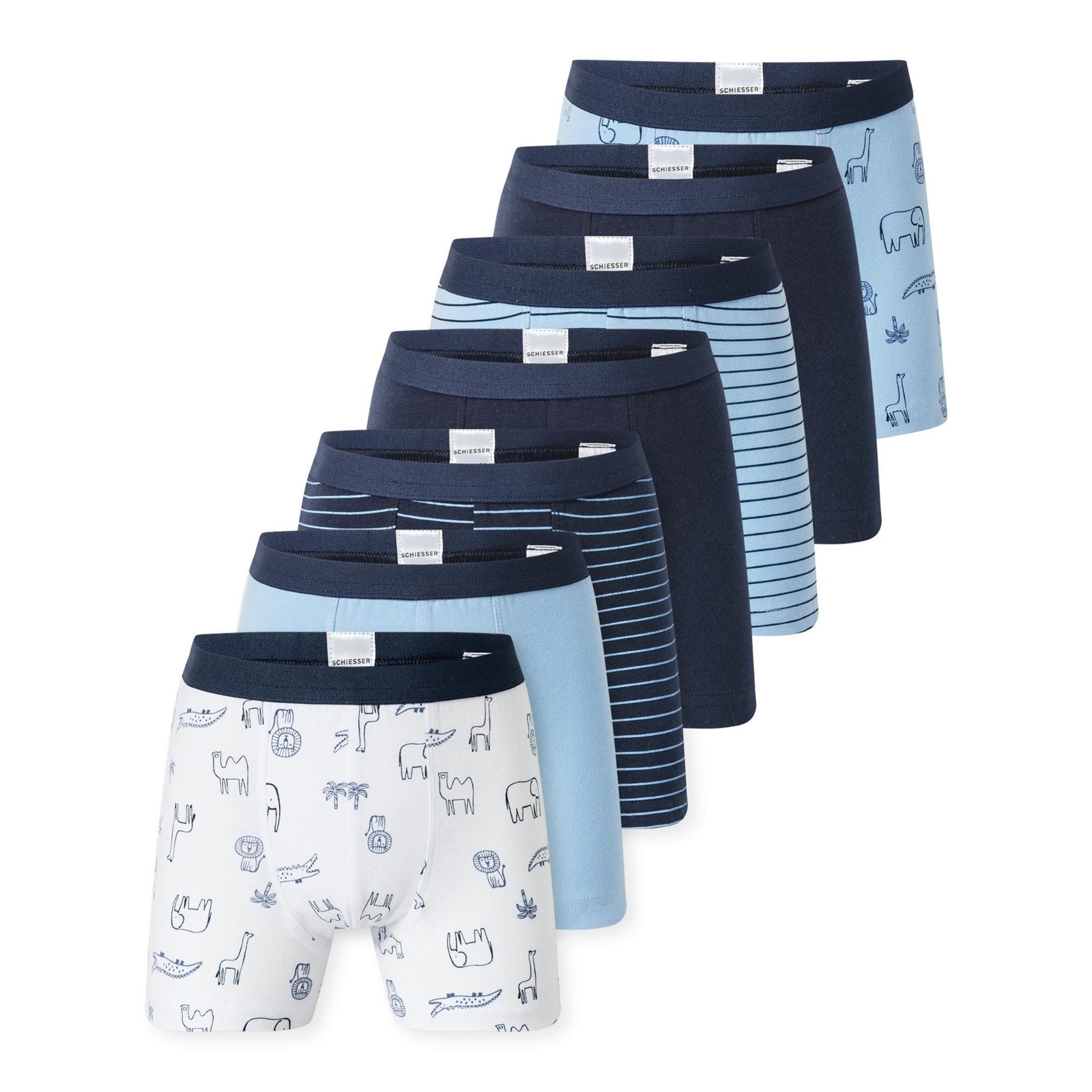 Schiesser Boxer Jungen Boxershort 7er Pack Baumwollmischung (Packung, 7er Pack)