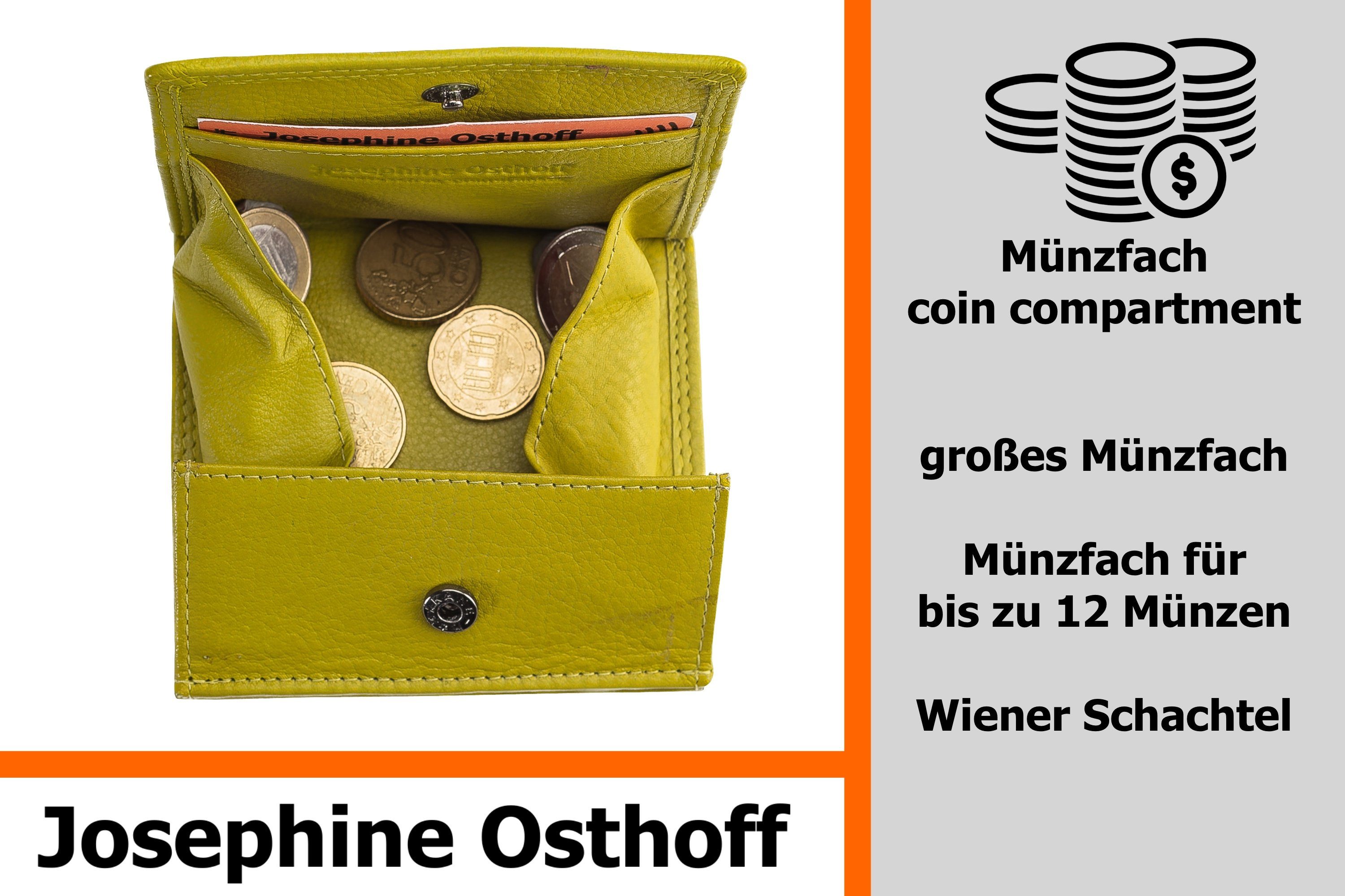 Josephine Schachtel Geldbörse limone Geldbörse Wiener Osthoff