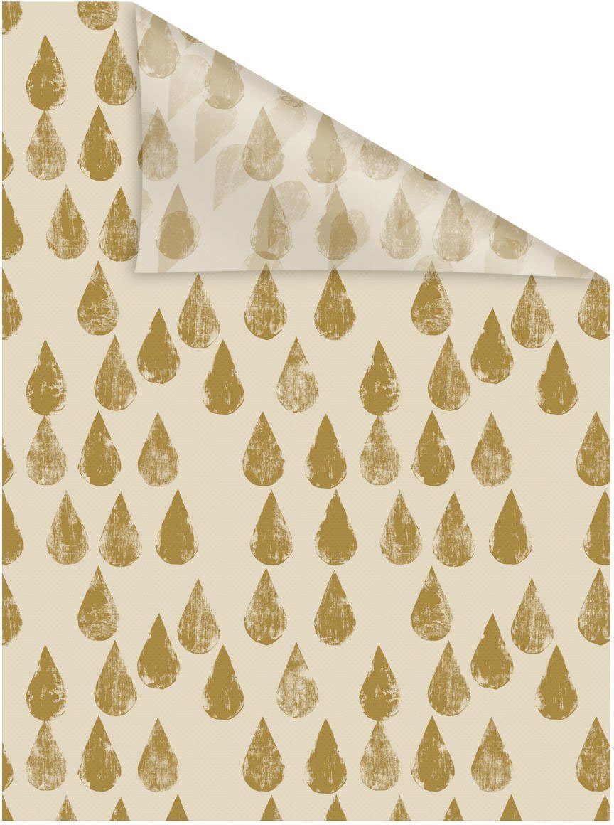 Drops Sichtschutz, - Fensterfolie LICHTBLICK Golden Gold, glatt blickdicht, Fensterfolie ORIGINAL, selbstklebend,