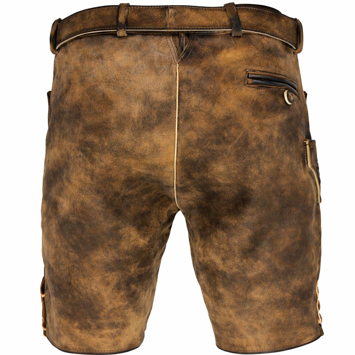 Maddox Trachtenlederhose MADDOX Kurze Herren Lederhose 'Mandlach' mit Gürte