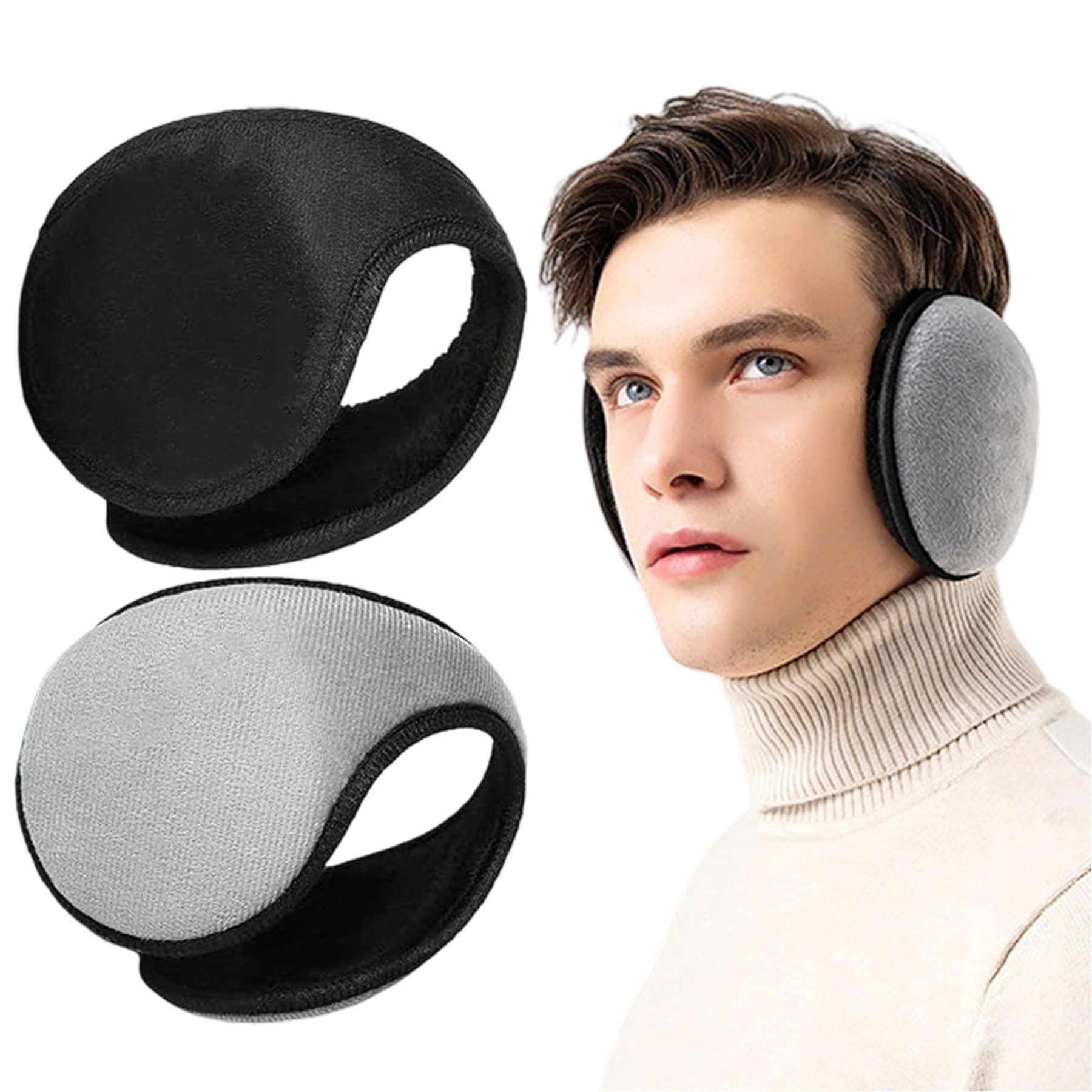 Mutig Ohrenwärmer 2 Stück Ohrenwärmer, Faltbare Plüsch Ohrenschützer für Herren & Damen (Winter Ohrenschützer, Wärmend & Kälteschutz, Ohrenmuscheln für Skifahren, Radfahren, Laufen, Bergsteigen) Outdoor-Aktivitäten, Kaltes Winterzubehör