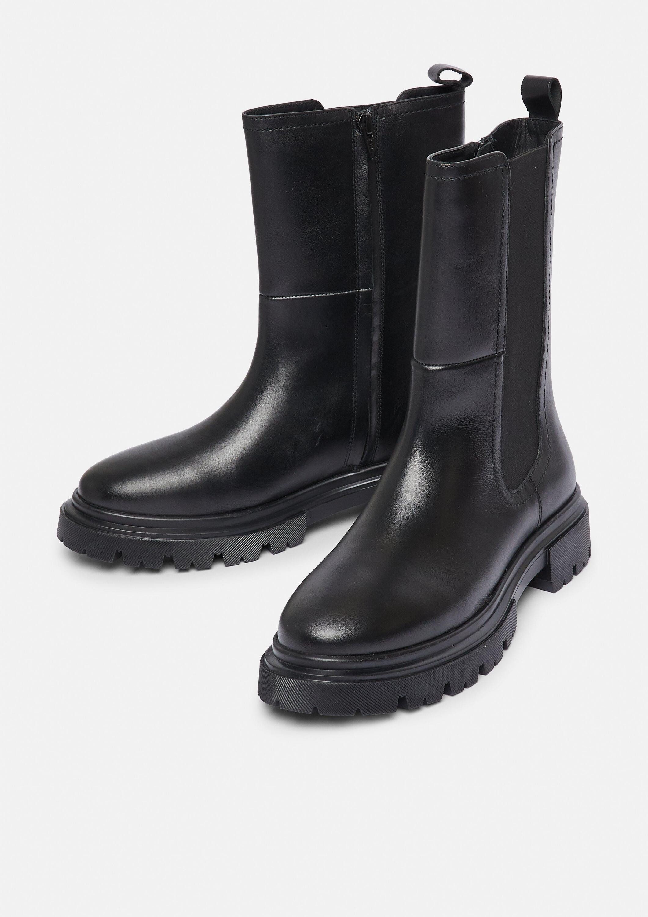 comma Stiefel Stiefel Chelsea-Boots aus glattem Rindsleder – Bild 3 von 3