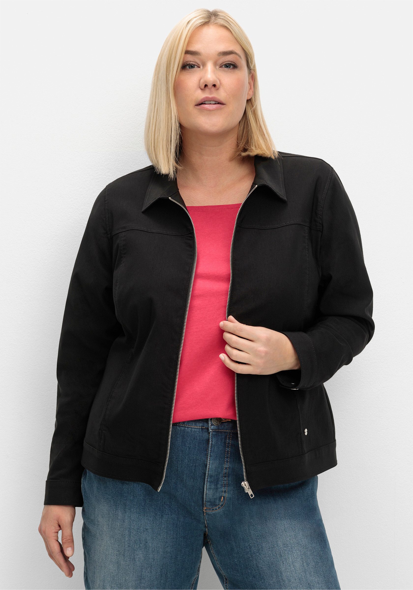 Sheego Allwetterjacke Kurzjacke . aus Bengalin, in taillierter Form günstig online kaufen