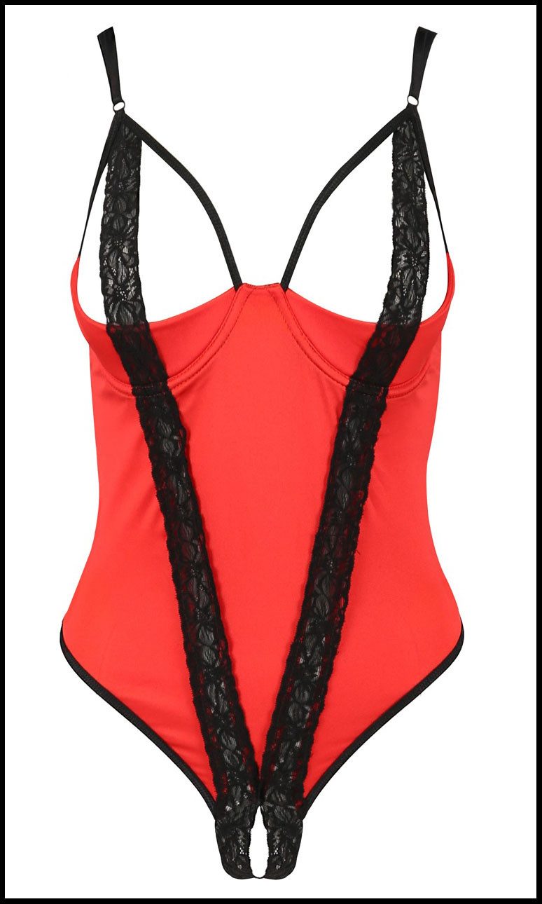 Passion Stringbody mit Spitzendetails & Cut-Outs