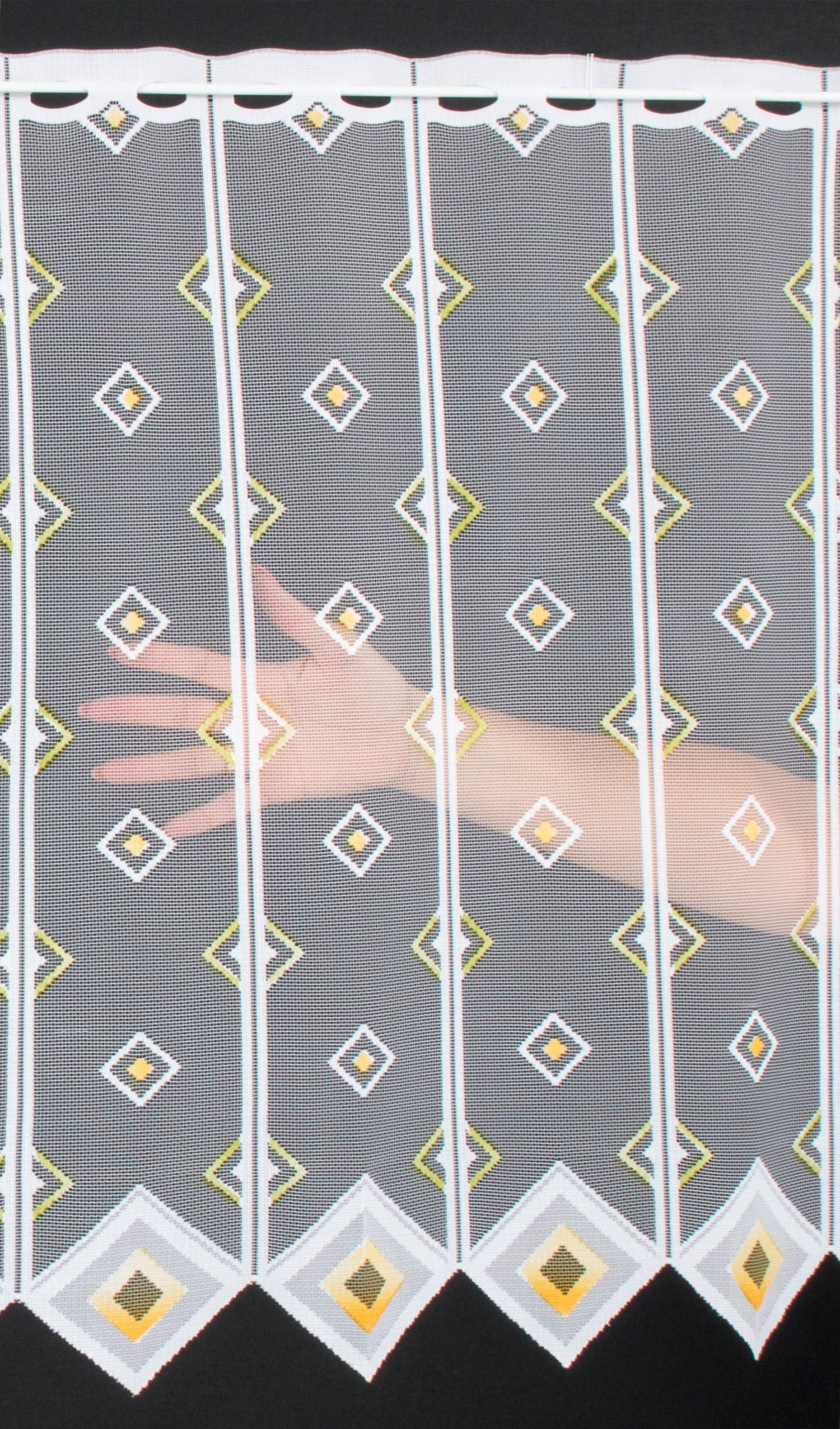 Gardinen Kranzusch Scheibengardine Quadrate, Stangendurchzug, transparent, günstig online kaufen