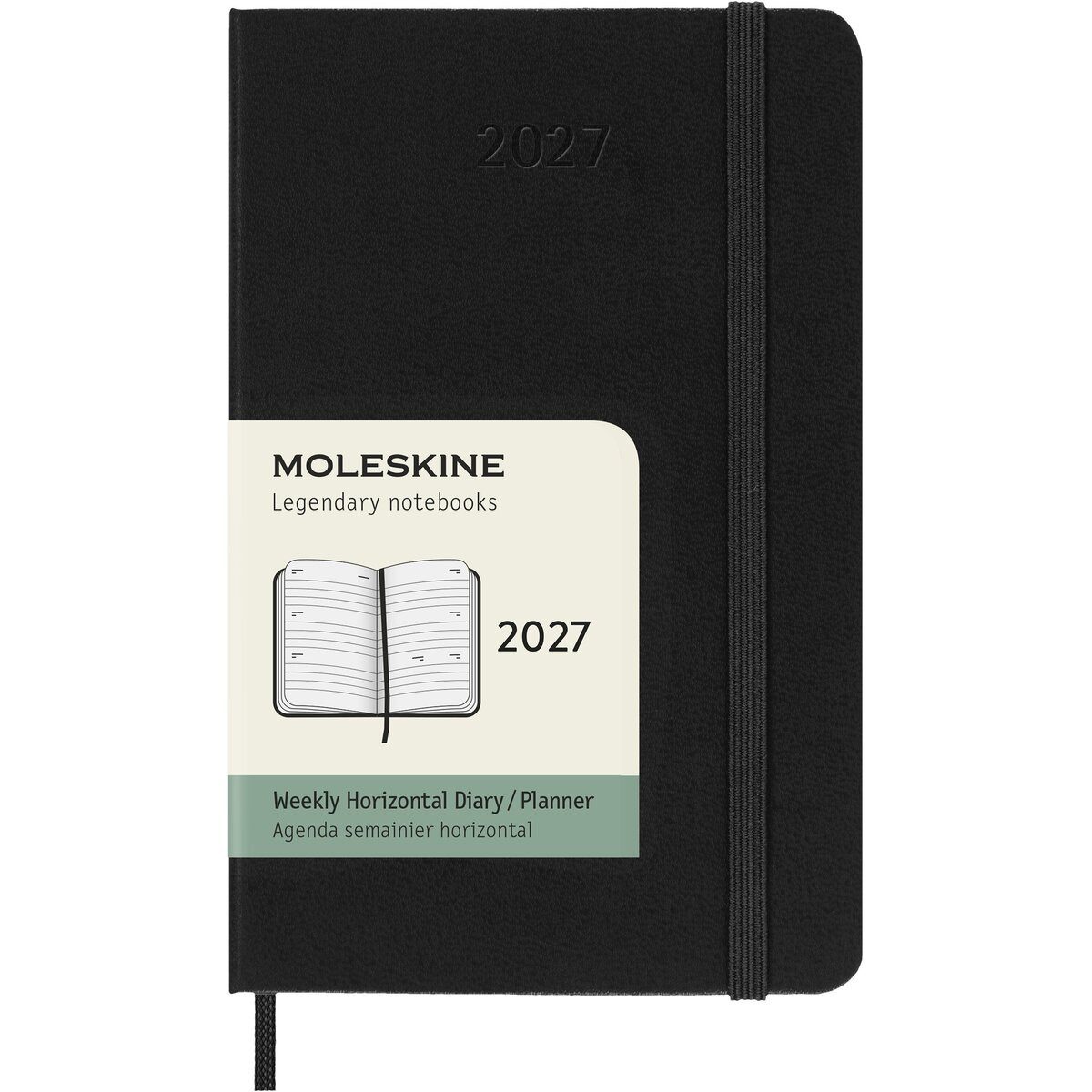 MOLESKINE Buchkalender Wochenkalender 12 Monate Pocket A6 1 Woche/2 Seiten horizontal fester
