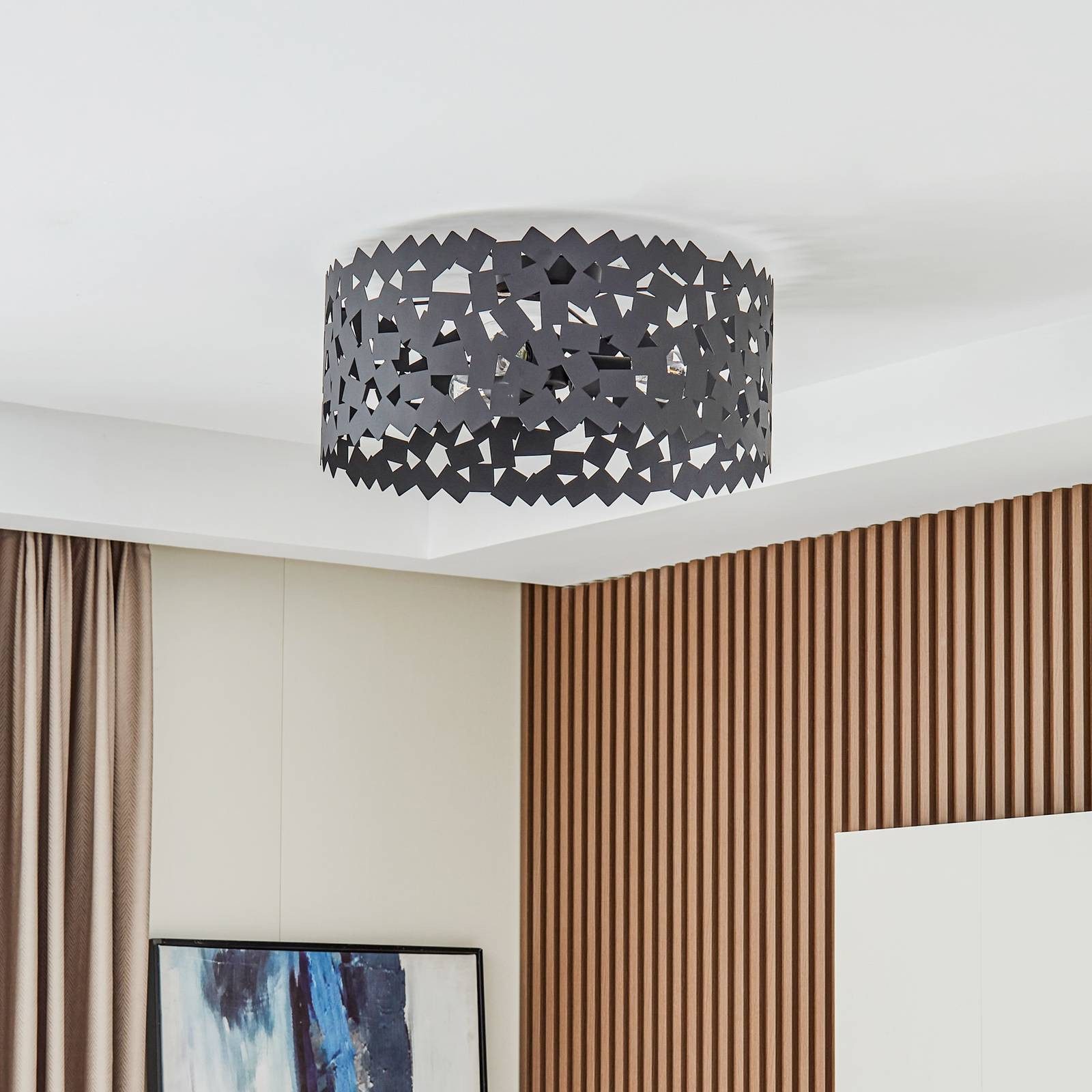 Lucande Deckenleuchten Aeloria, Metall, Schwarz IP20, 3 x 15 W LED