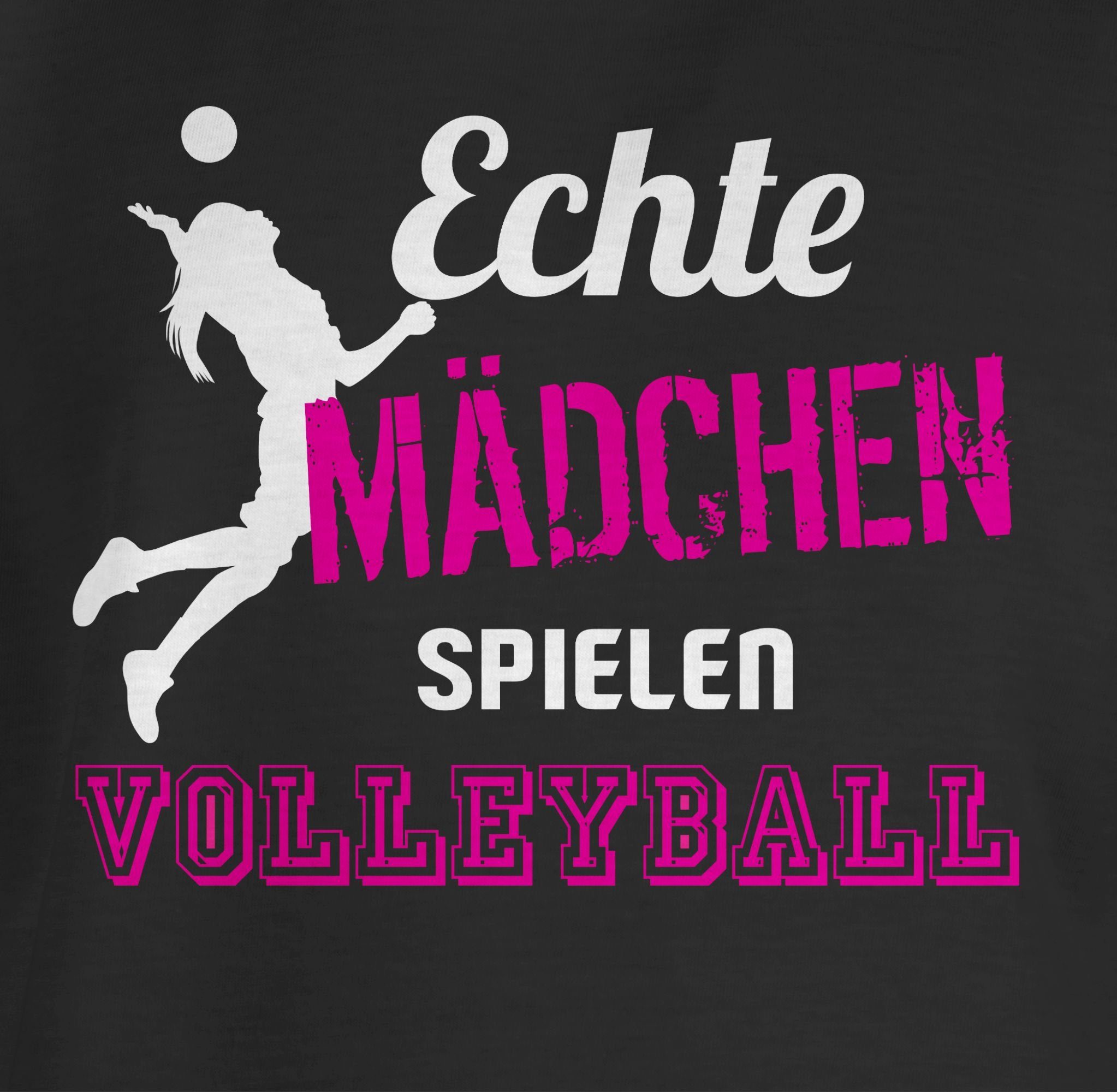 Shirtracer T-Shirt Echte Mädchen spielen Volleyball Kinder Sport Kleidung