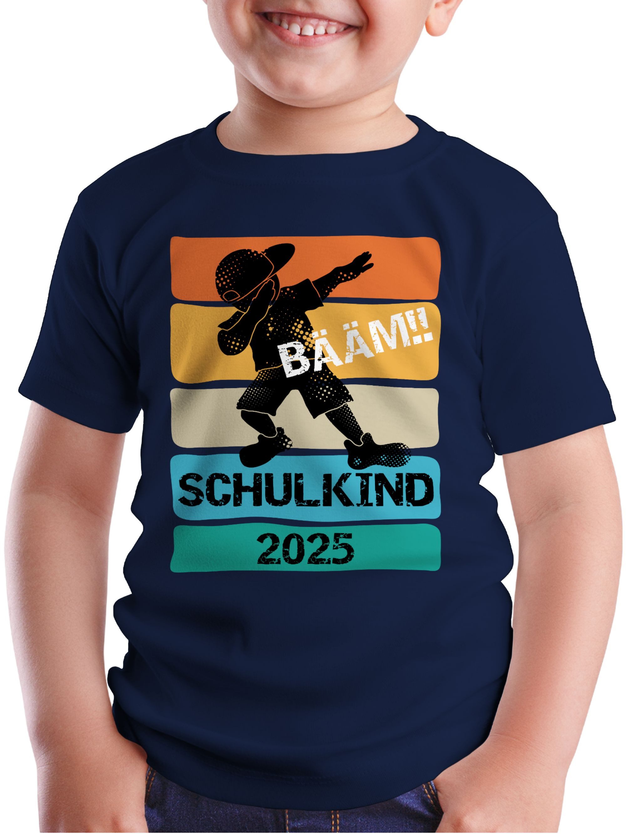 Shirtracer T-Shirt Bääm! Schulkind 2025 Einschulung Junge Schulanfang Geschenke