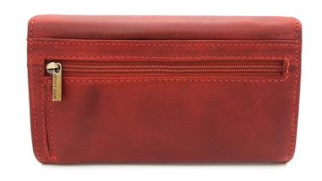 JOCKEY CLUB Geldbörse echt Leder Damen Portemonnaie mit RFID Schutz "Toro", vintage Hunterleder, cherry rot