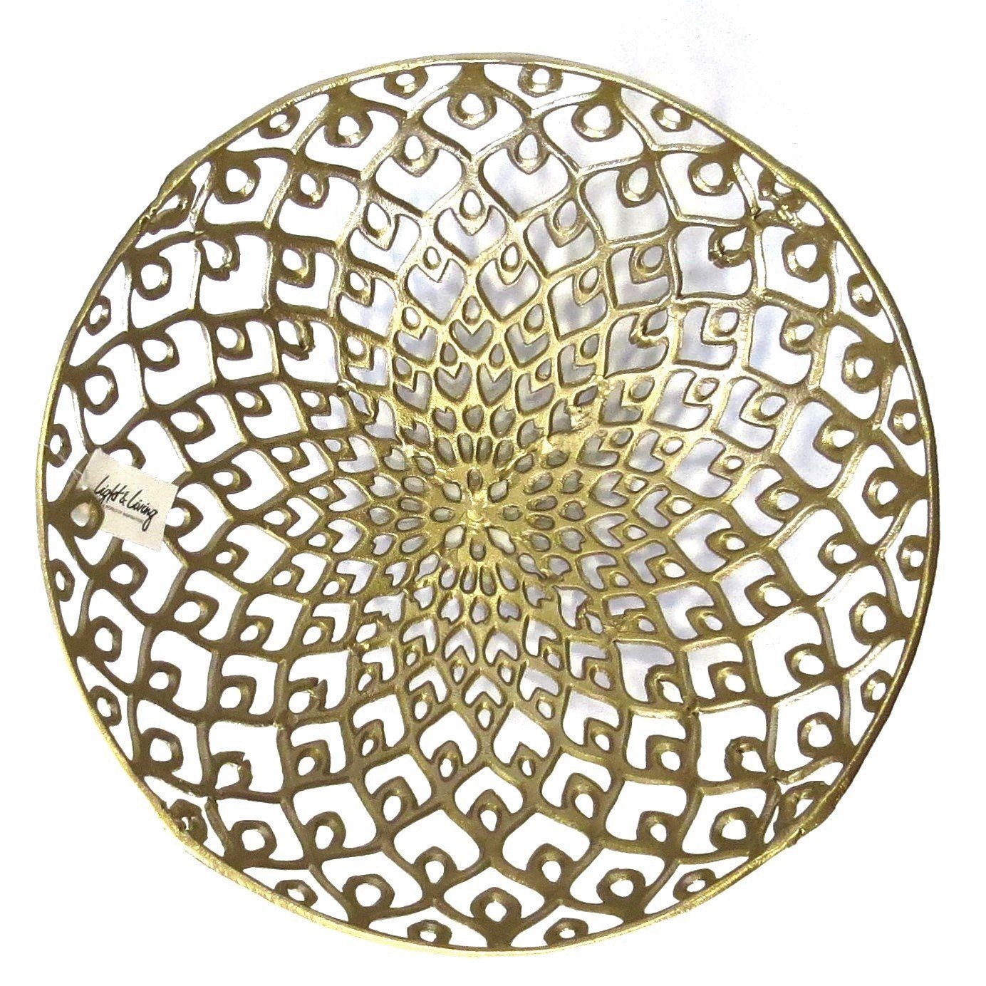 Orientalisch Light Ornament St), Gold cm XL Deko Light Ornament Groß Dekoschale (1 & Rund Tisch & 45 Verzierung Living Living Schale