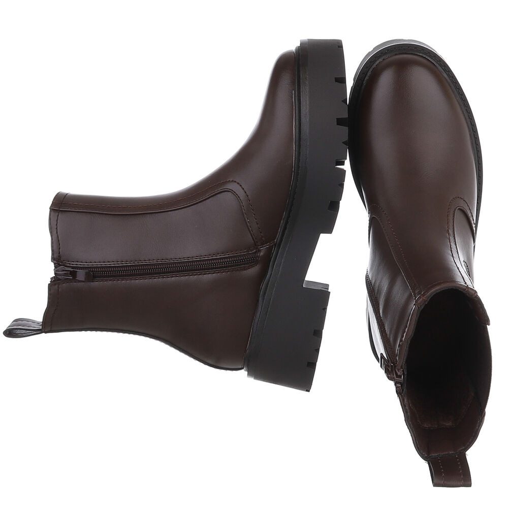 Ital-Design Stylische Chelsea-Boots mit Riemen für Damen Plateaustiefelette günstig online kaufen