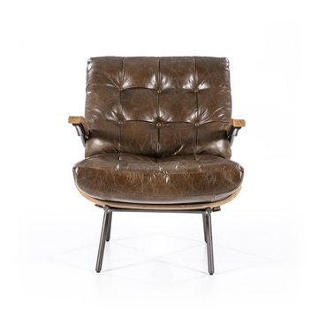 Maison ESTO Loungesessel Sessel NICOLAS Ledersessel Leder Vintage, aus hochwertigem Java-Leder