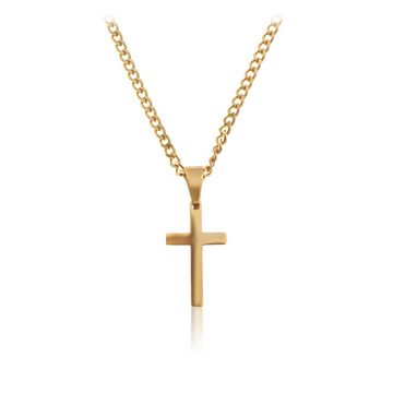 Made by Nami Kette mit Anhänger Halskette Kreuzkette Kreuz Anhänger Herren, Edelstahl Gliederkette