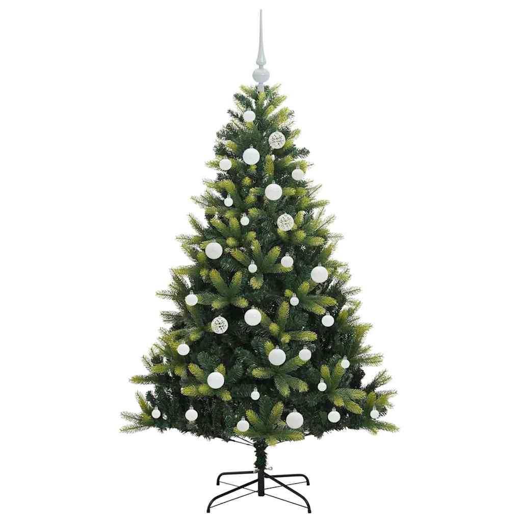 vidaXL LED Baum Künstlicher geflammter Weihnachtsbaum 150 LEDs Grün 150 cm