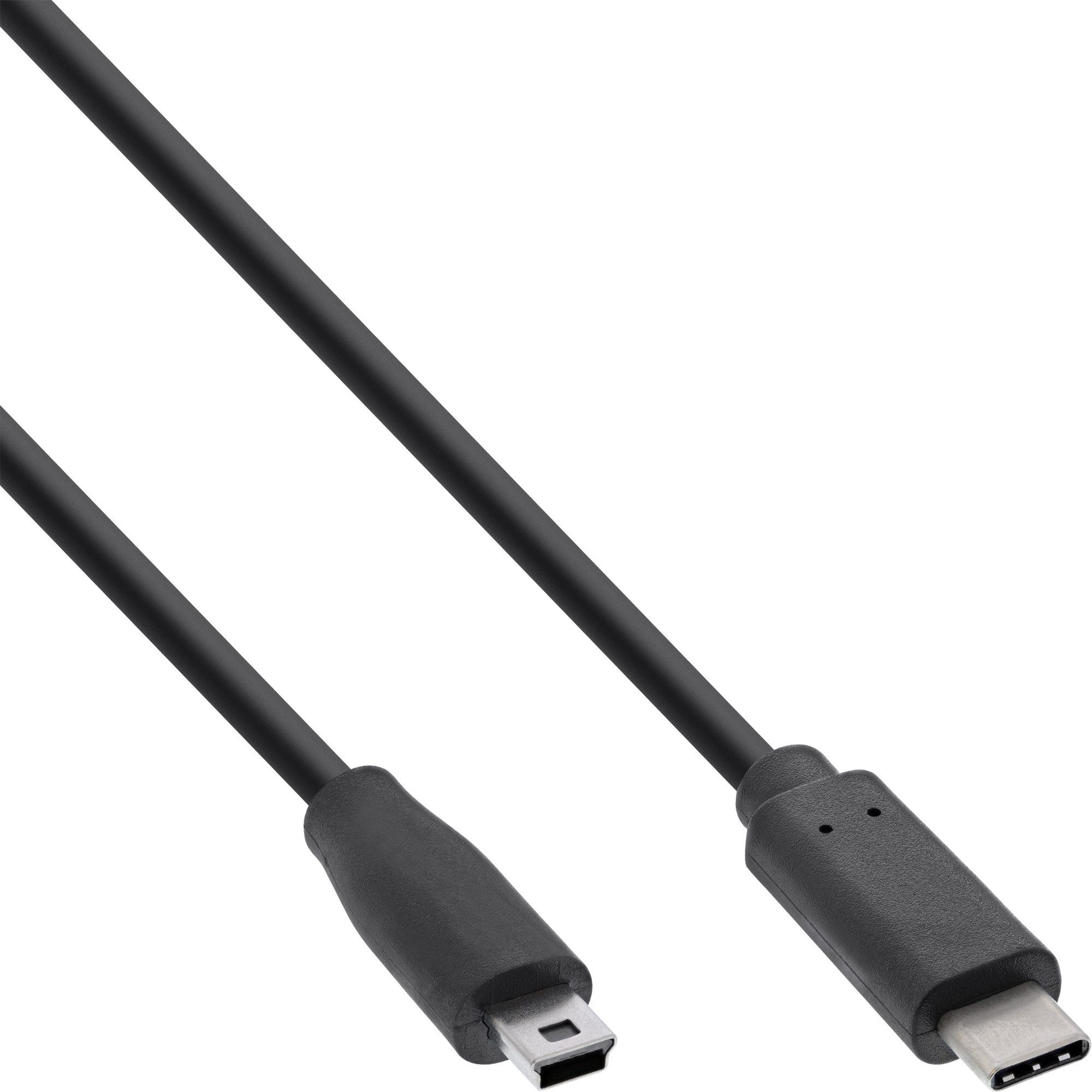 Inline InLine® USB 2.0 Kabel, USB-C Stecker an Mini-B Stecker, schwarz, 1,5m USB-Kabel