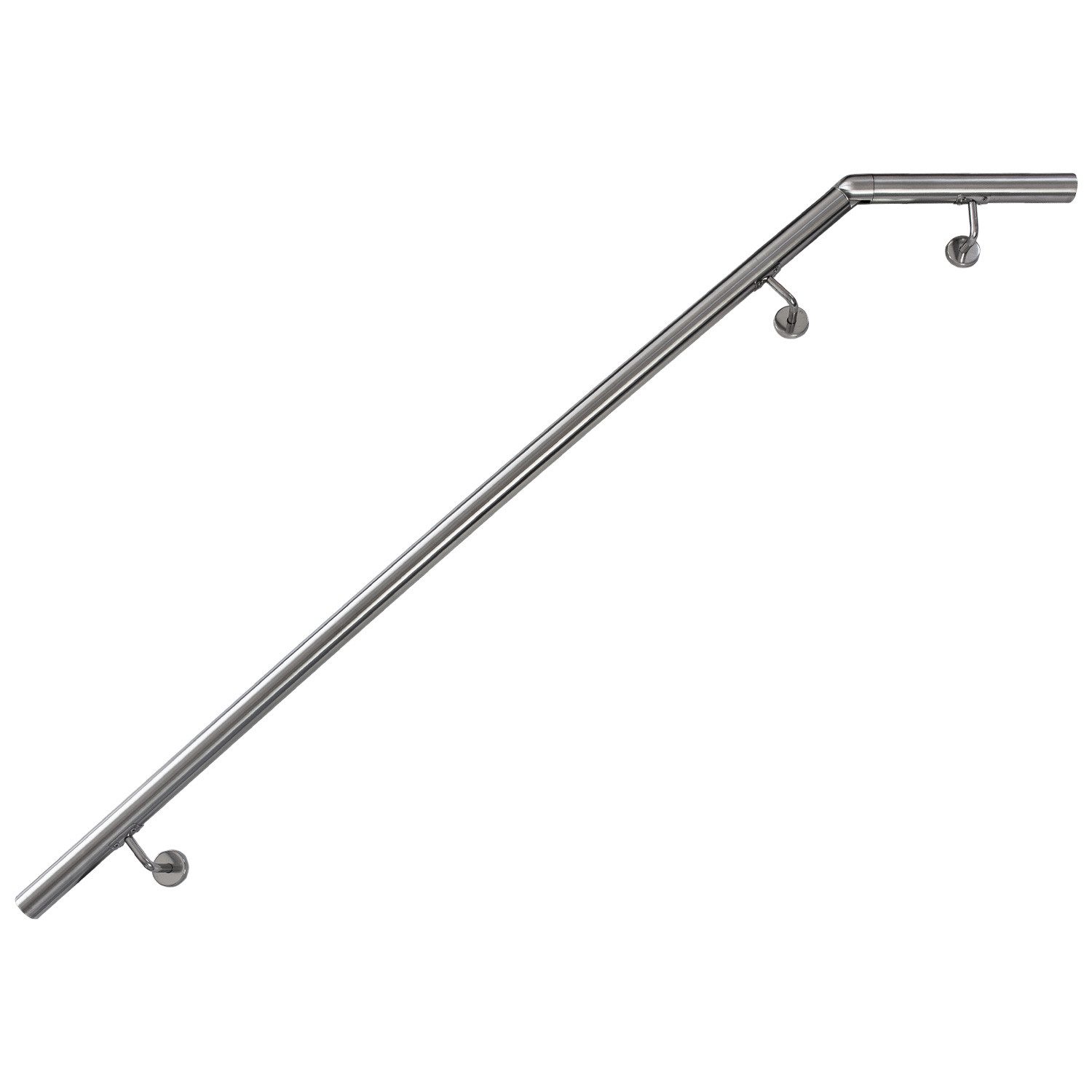 V2Aox Handlauf Handlauf aus Edelstahl mit Winkel 150 cm Gelenkverbinder Geländer