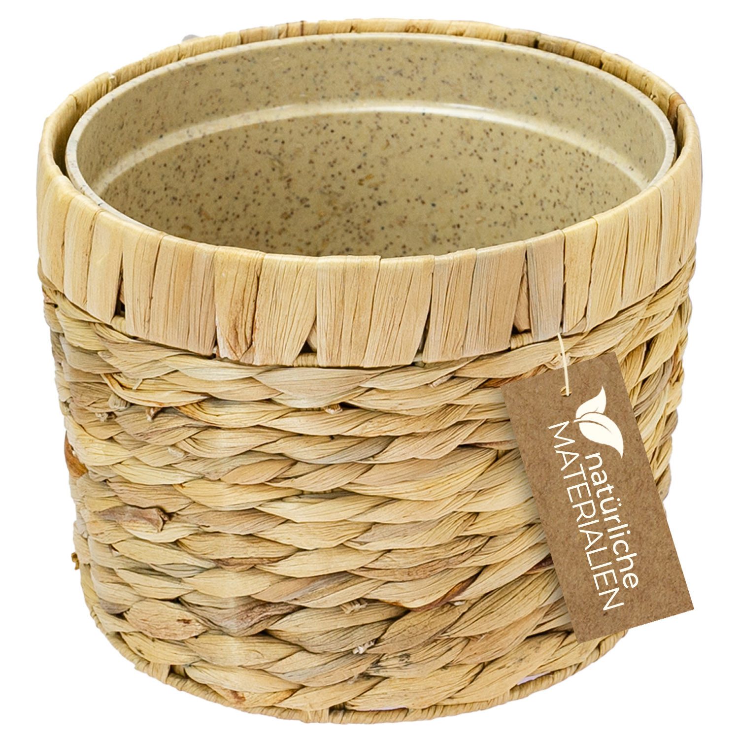 HMF Wasserhyazinthentopf Innovativer Blumentopf geflochten aus Wasserhyazin günstig online kaufen