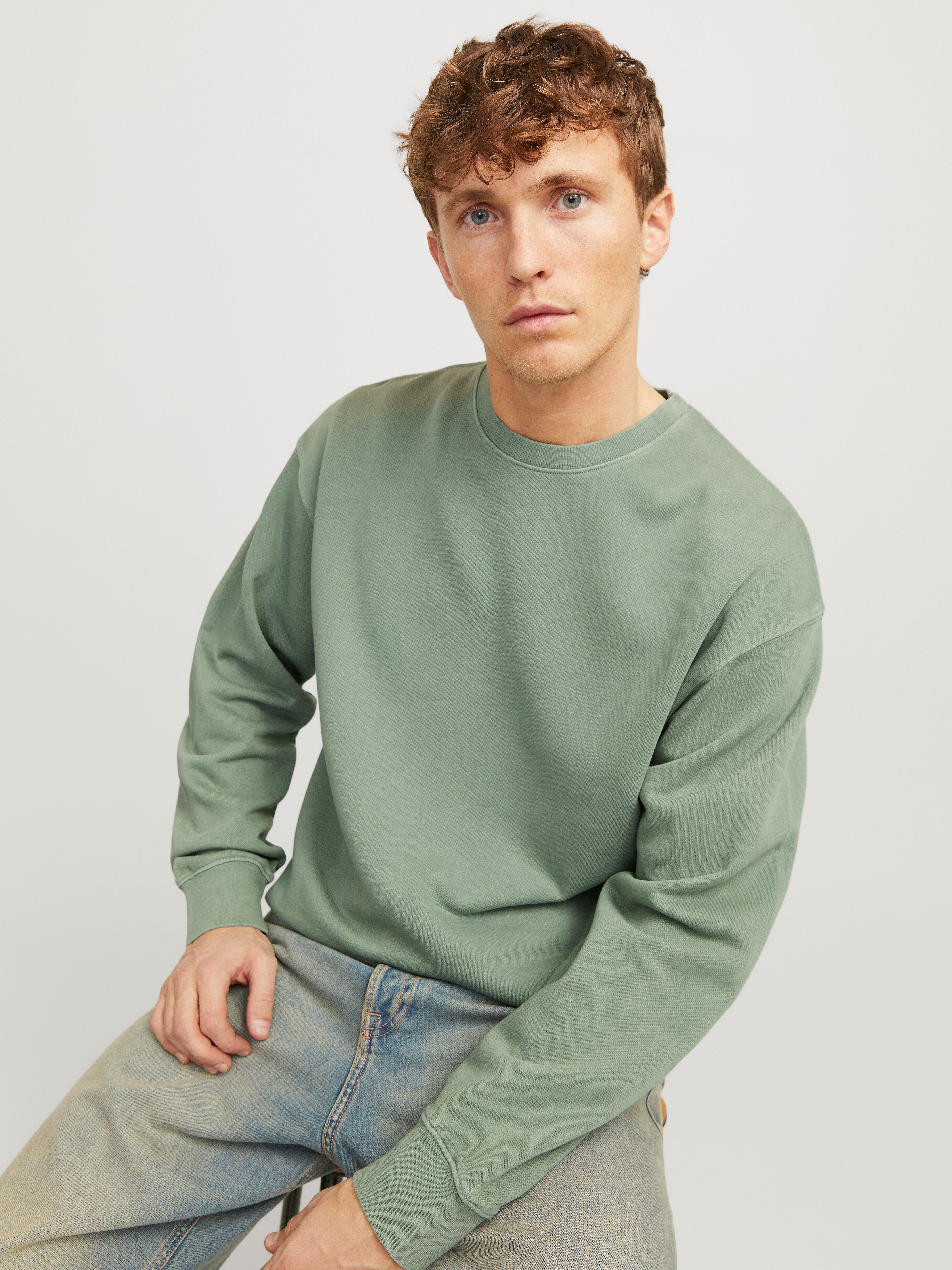 Jack & Jones Sweatshirt JJECHARGE FADED SWEAT CREW NECK NOOS mit Rippbündch günstig online kaufen