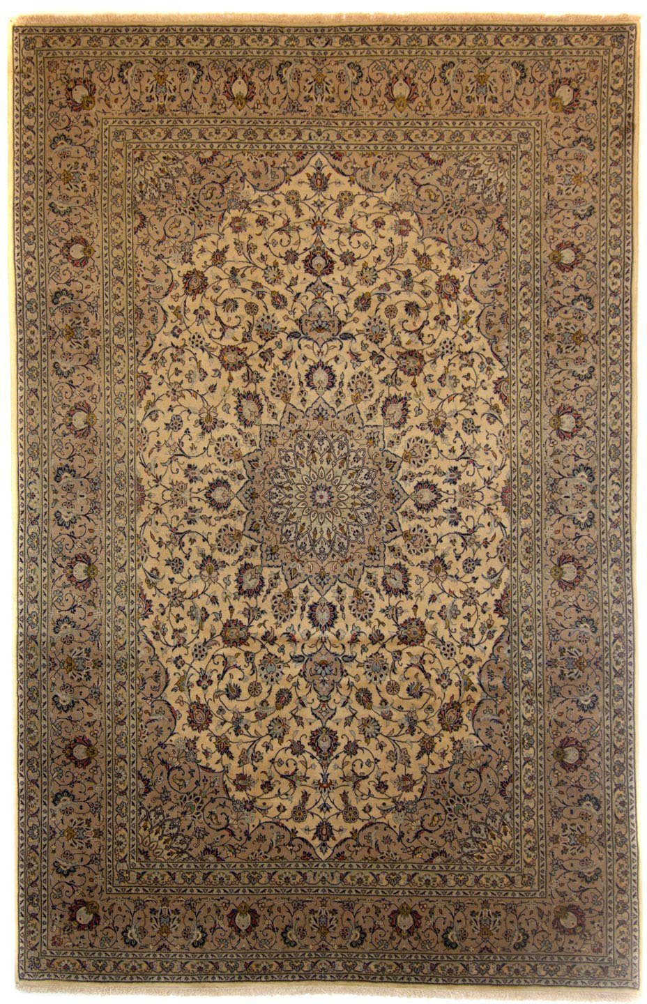 Wollteppich Keshan Medaillon Marrone chiaro 347 x 246 cm, morgenland, rechteckig, Höhe: 10 mm, Unikat mit Zertifikat