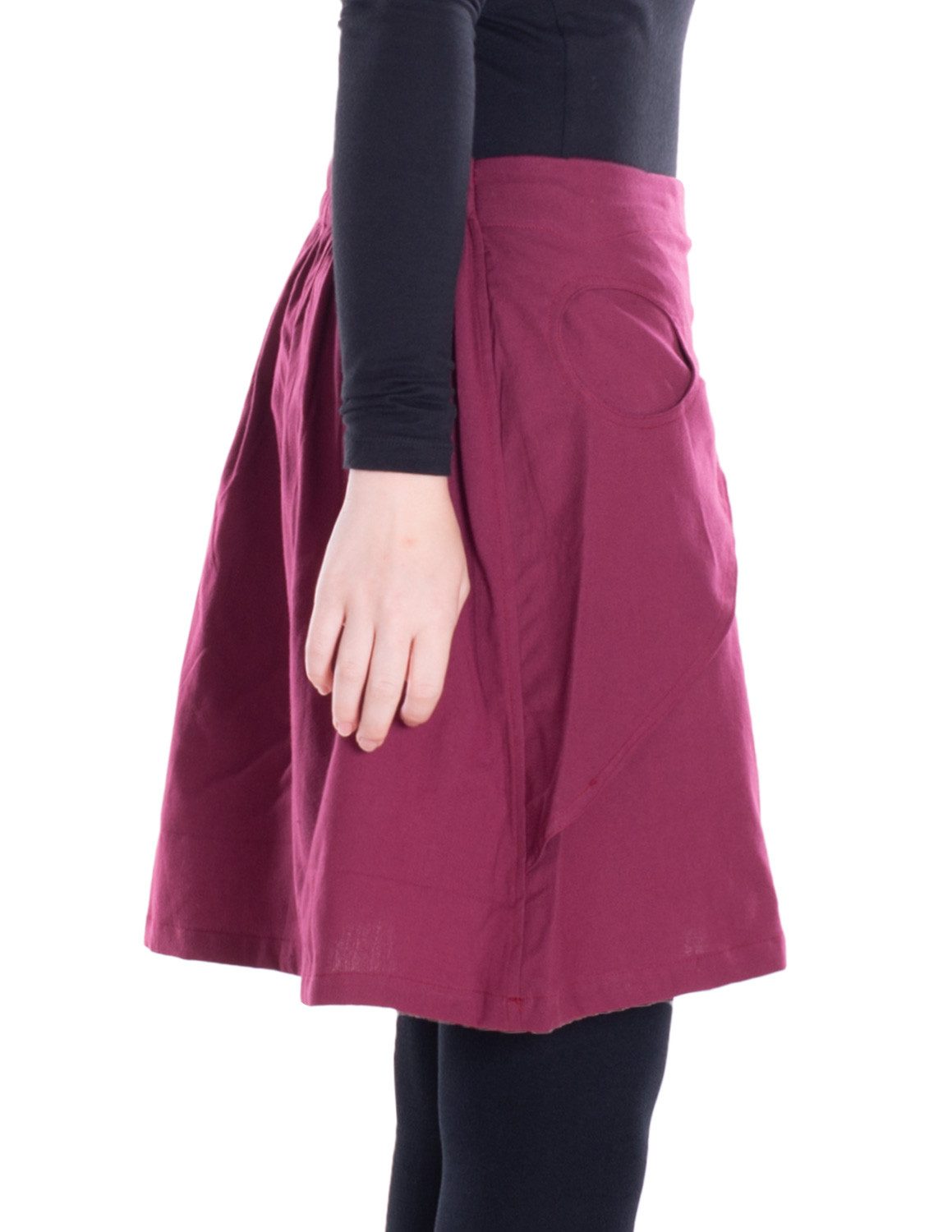 Vishes Minirock Damen Mini-Rock Baumwolle A-Linie breiter Bund mit Knopfleiste und Alternative Bekleidung, Ethno, Hippie, Retro Style – Bild 4 von 5